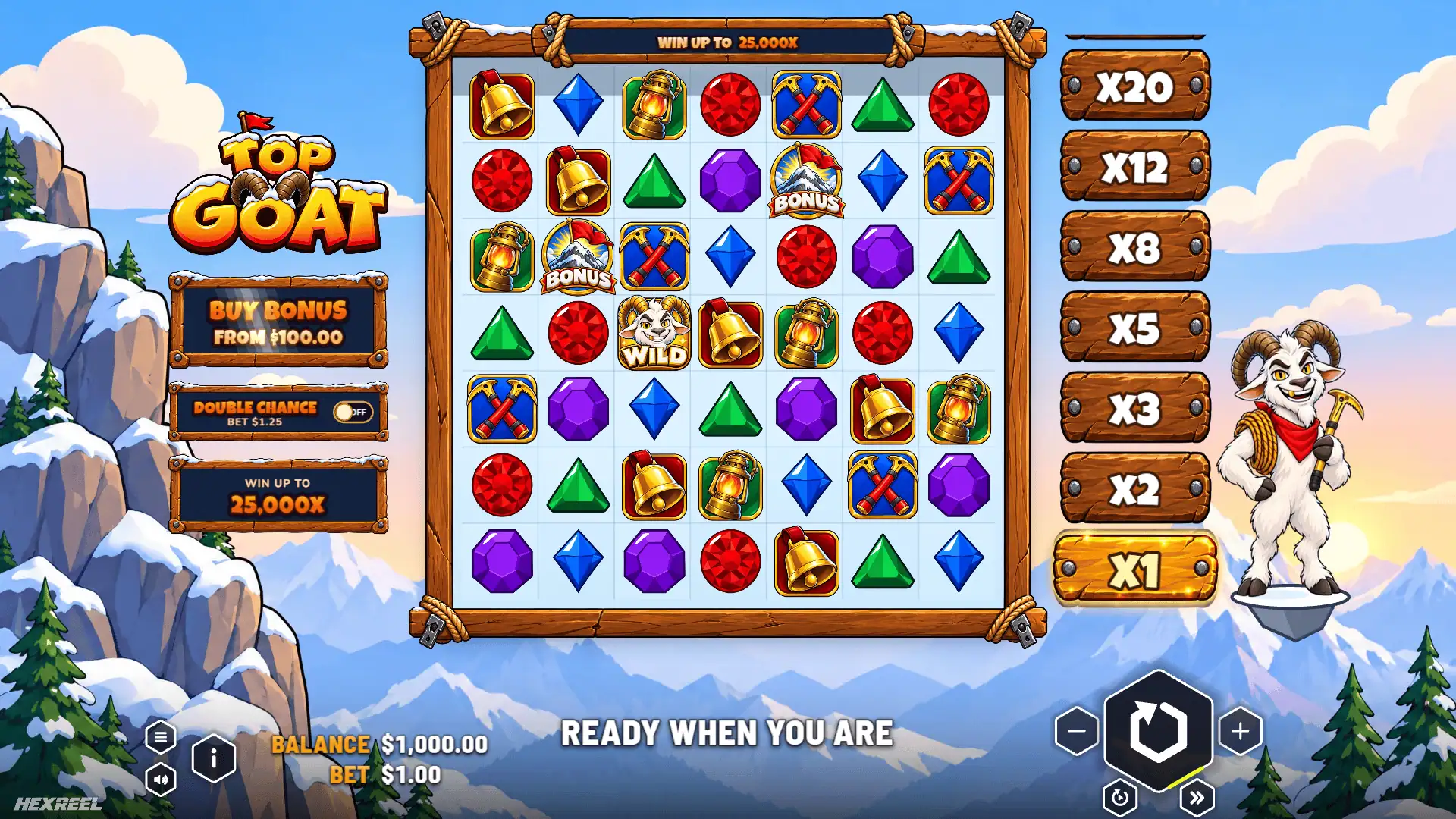 Top Goat slot gameplay reels