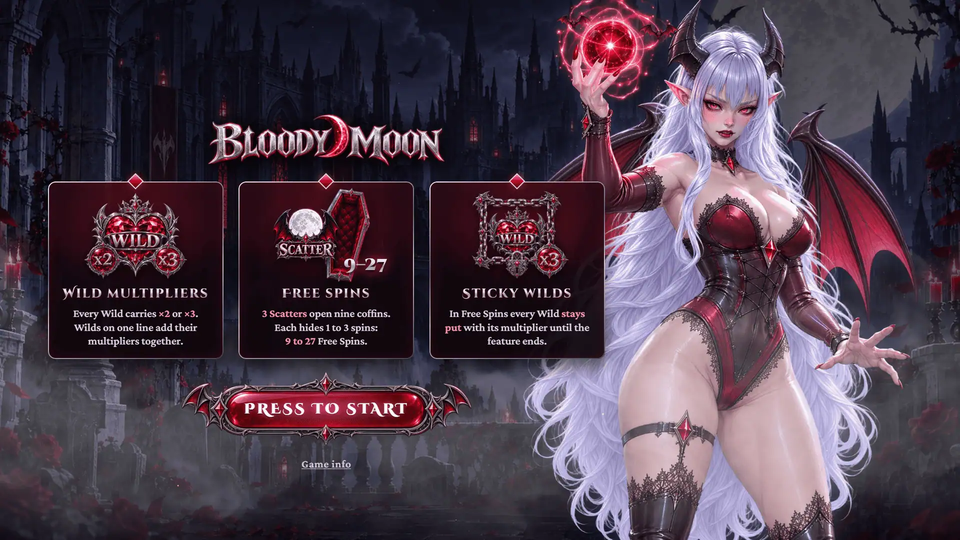 Bloody Moon slot intro screen