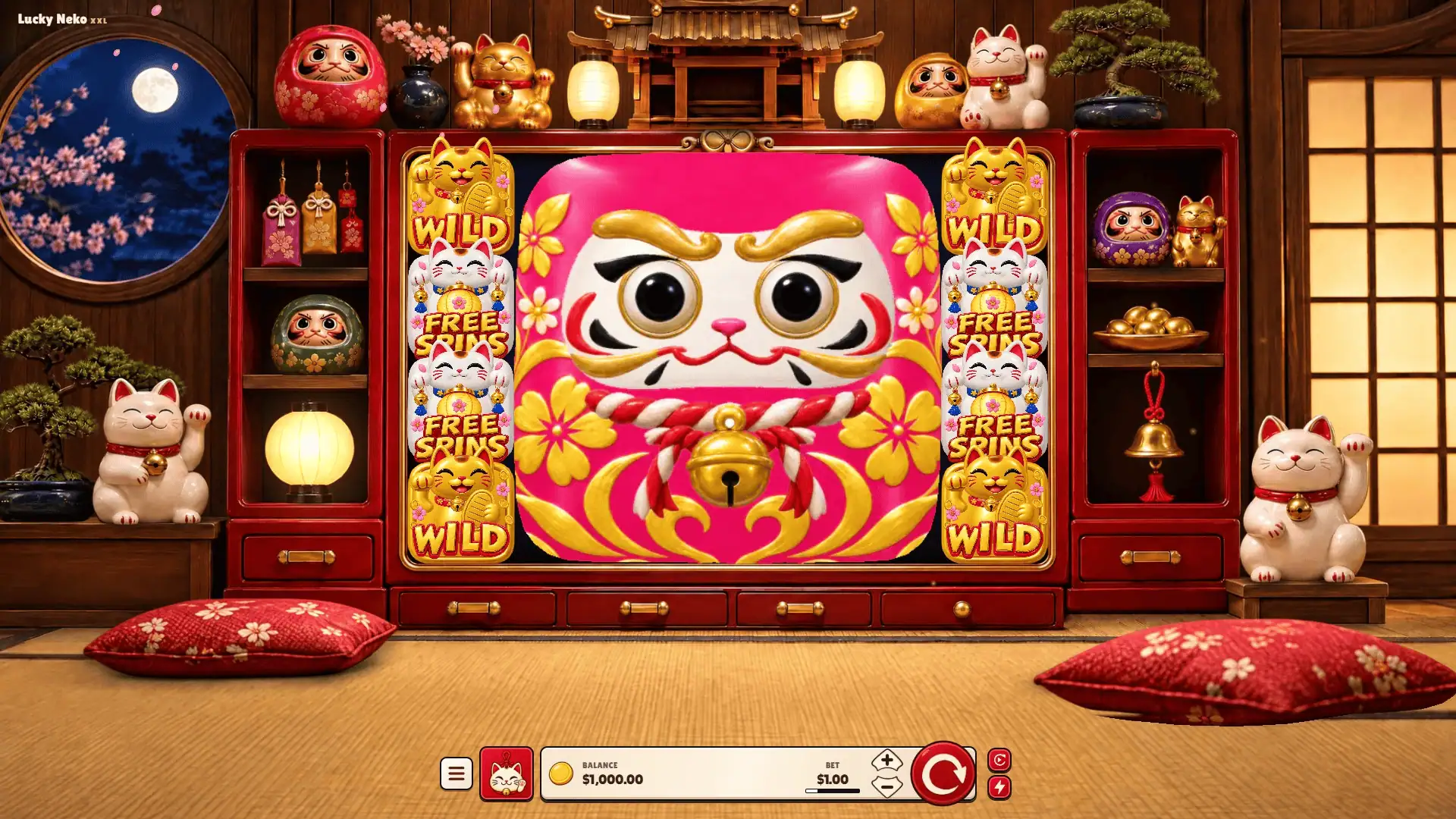 Lucky Neko XXL slot gameplay reels