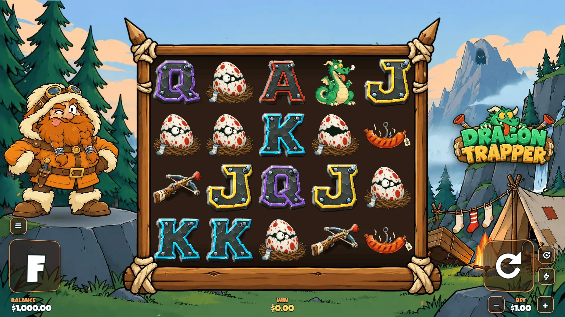 Dragon Trapper slot gameplay reels