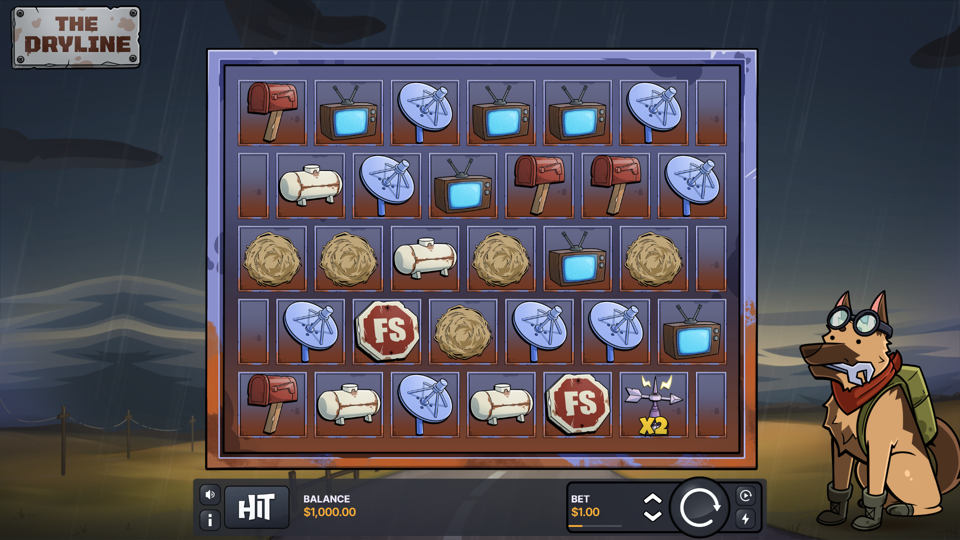 The Dryline slot gameplay reels