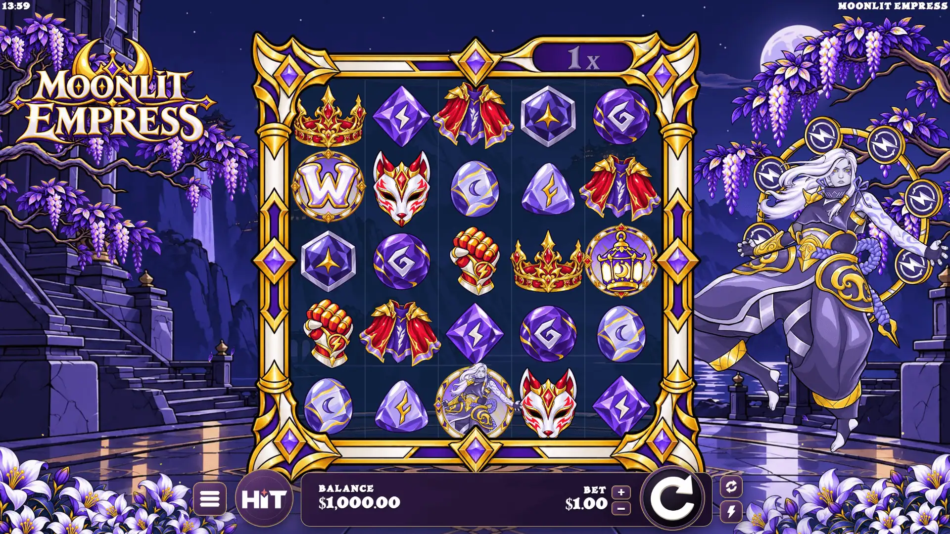 Moonlit Empress slot gameplay reels