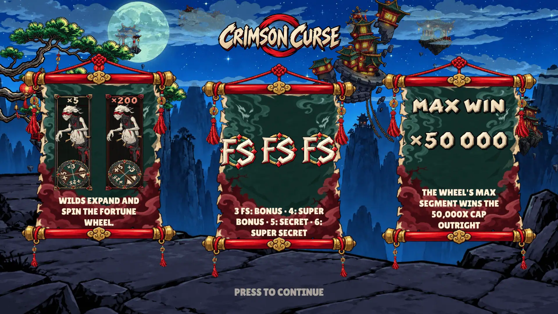 Crimson Curse slot intro screen
