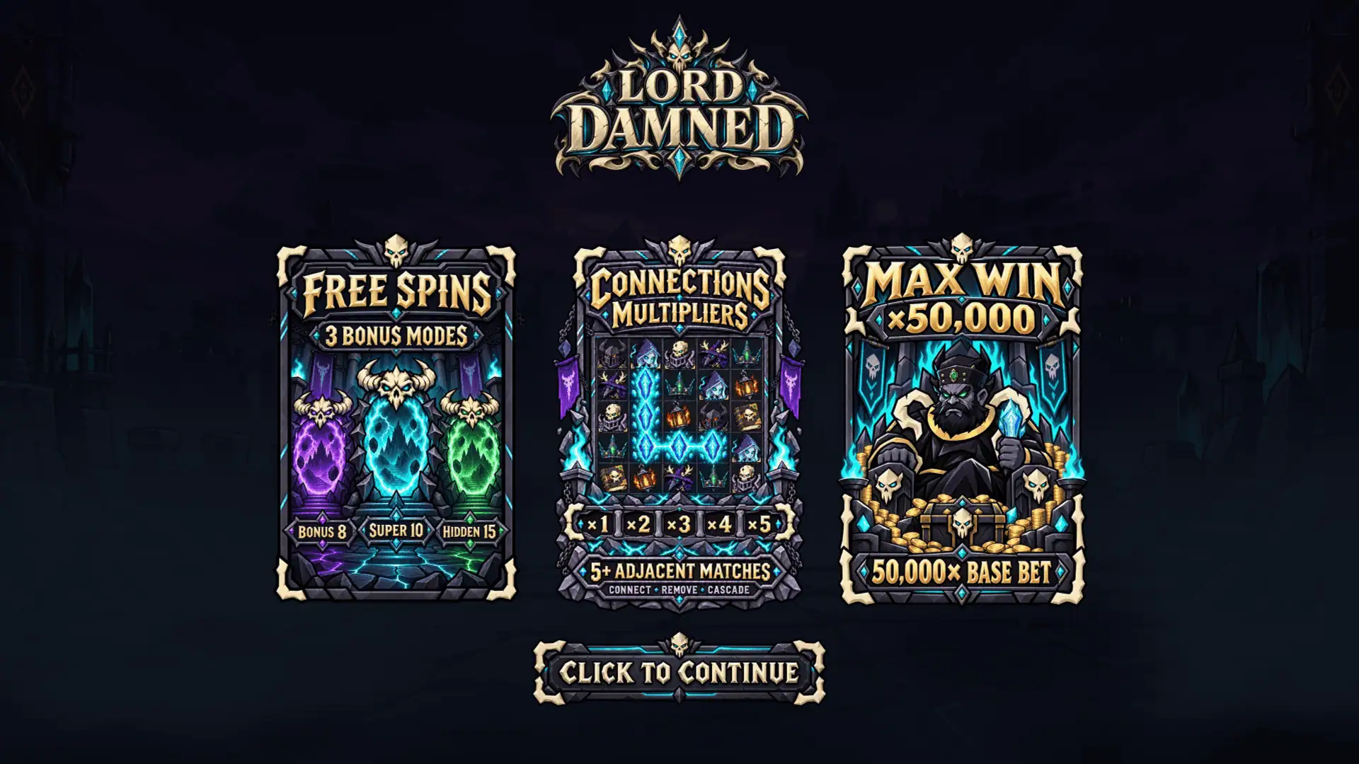 Lord Damned slot intro screen