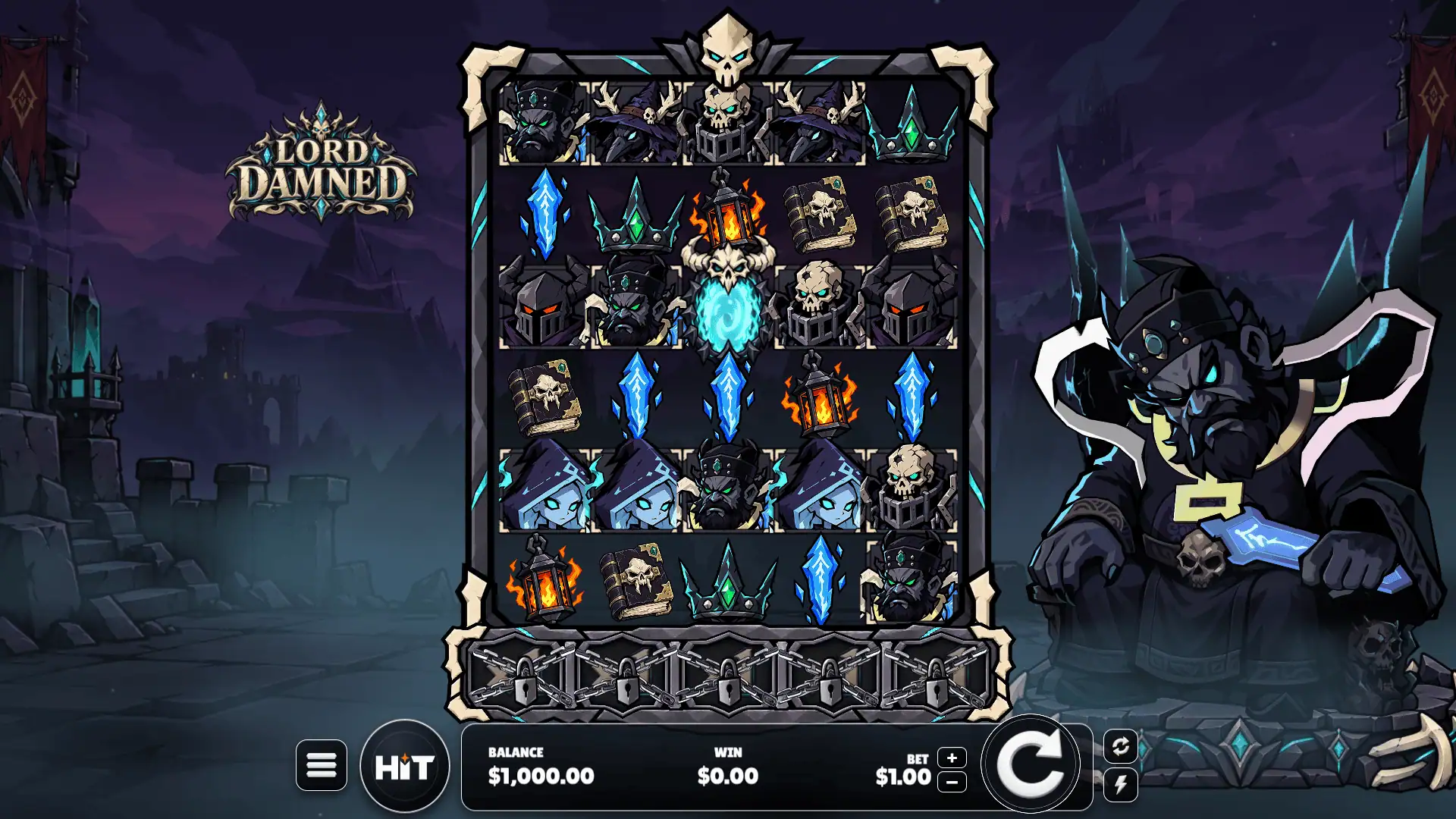 Lord Damned slot gameplay reels