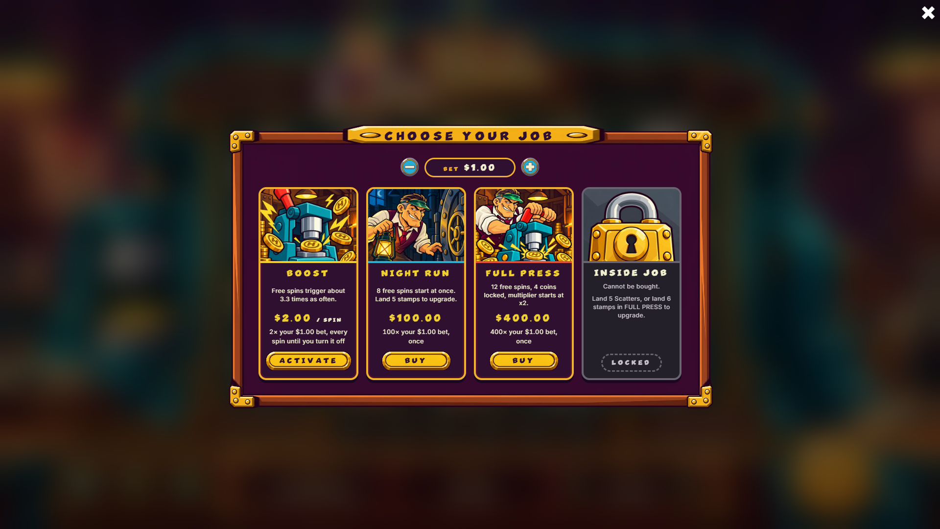Keep the Change bonus buy menu