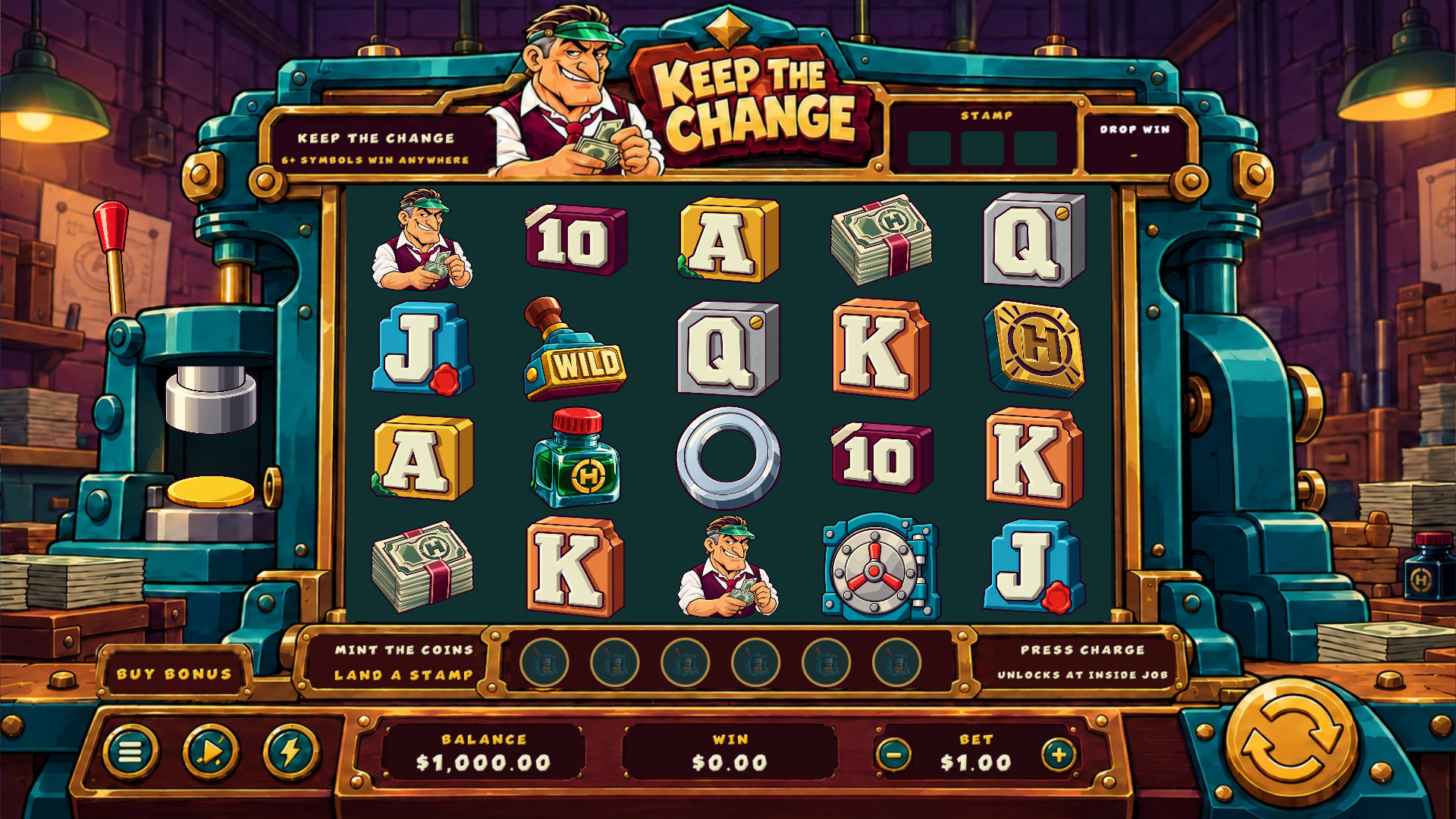 Keep the Change slot gameplay reels