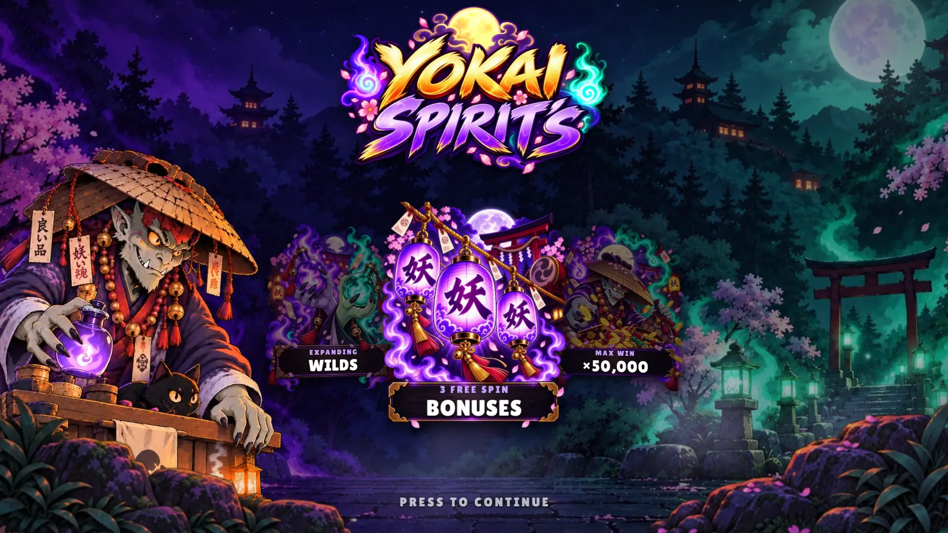Yokai Spirits slot intro screen