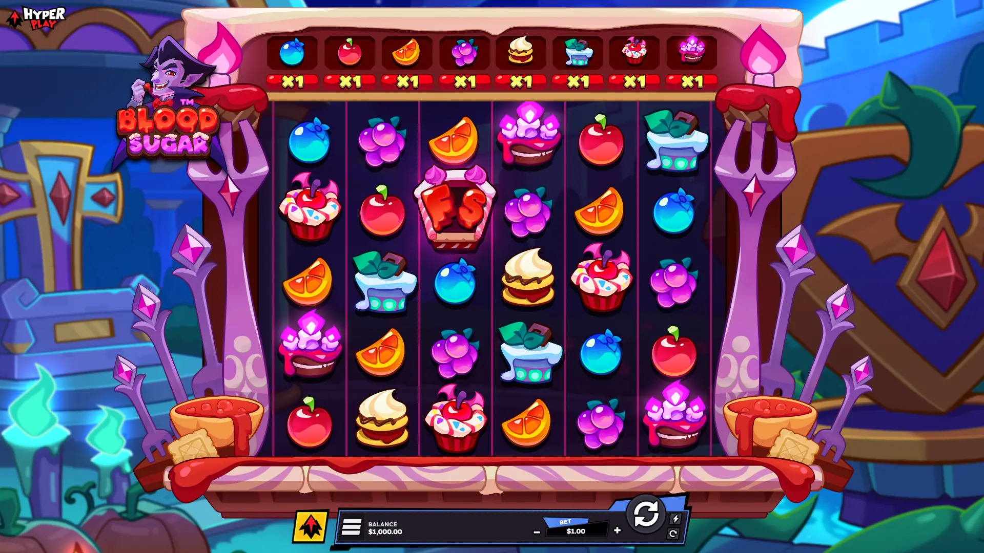 Blood Sugar slot gameplay reels