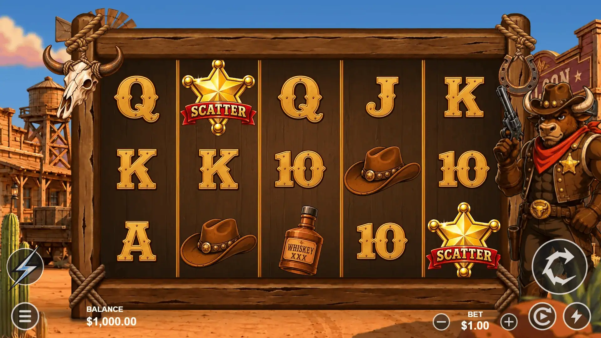 Golden Cowboy slot gameplay reels