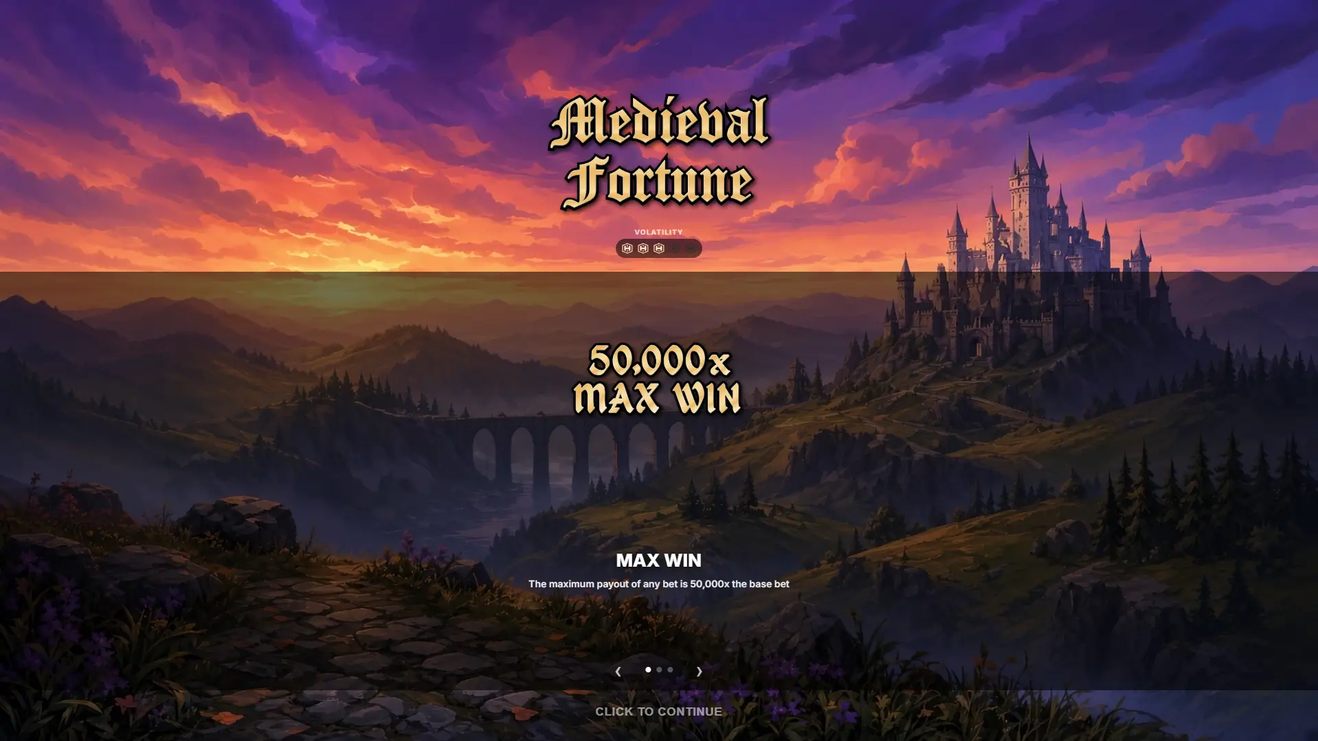 Medieval Fortune slot intro screen