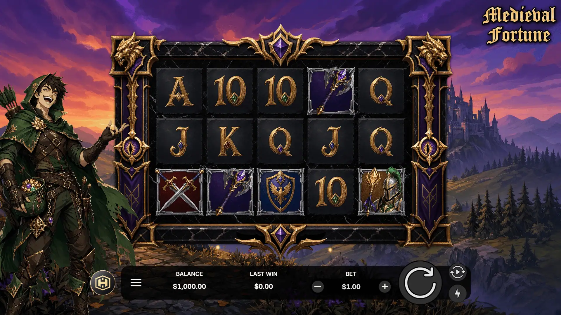 Medieval Fortune slot gameplay reels