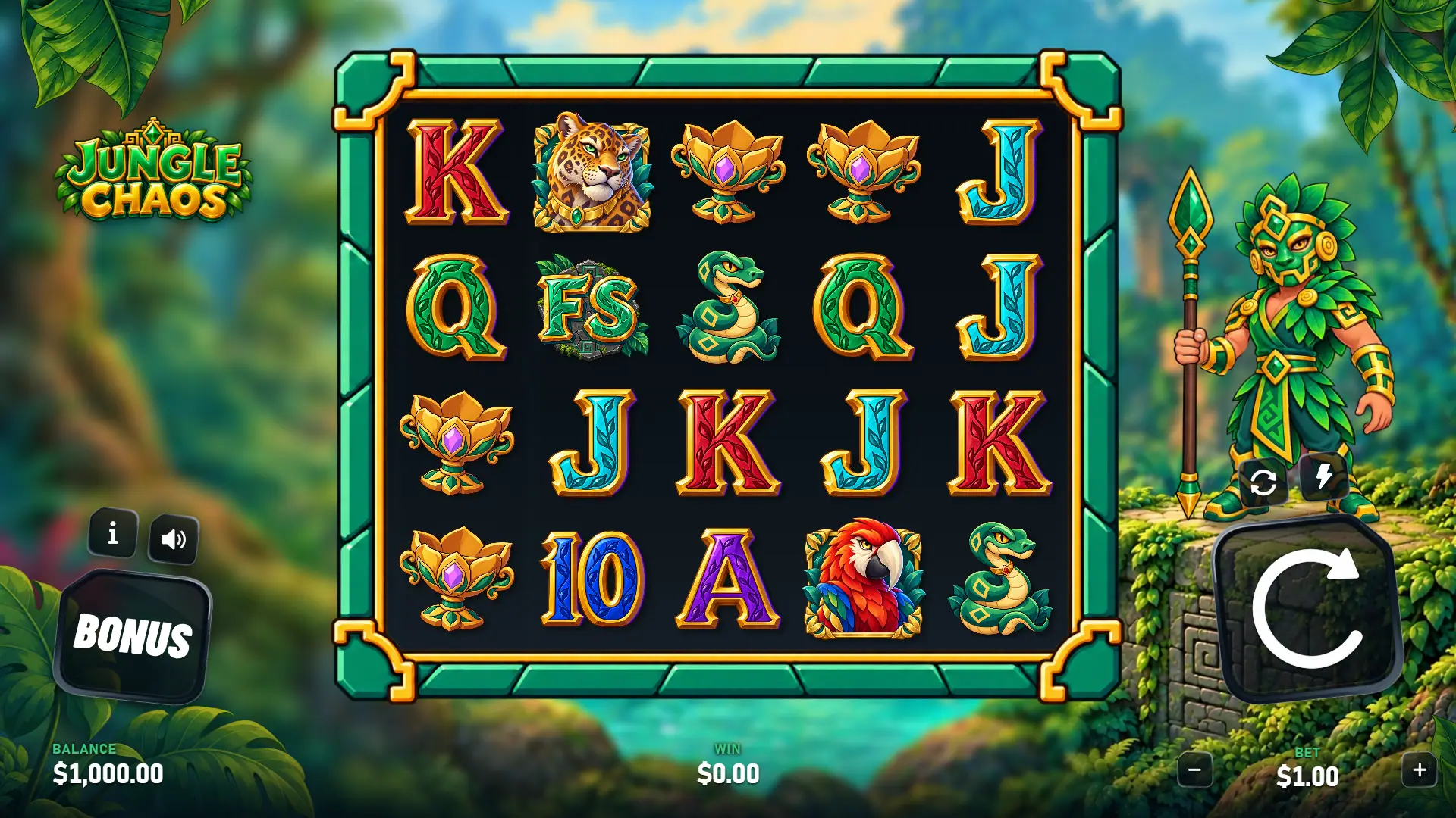 Jungle Chaos slot gameplay reels