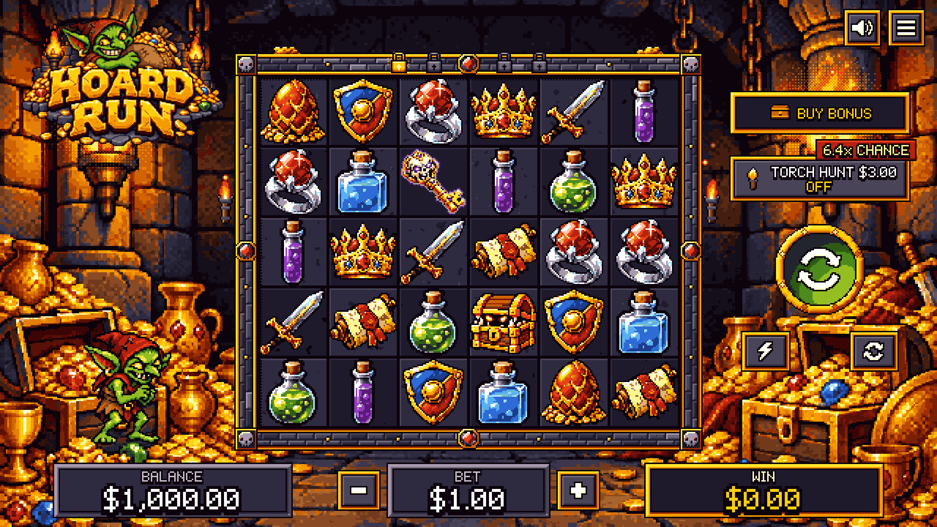 Hoard Run slot gameplay reels