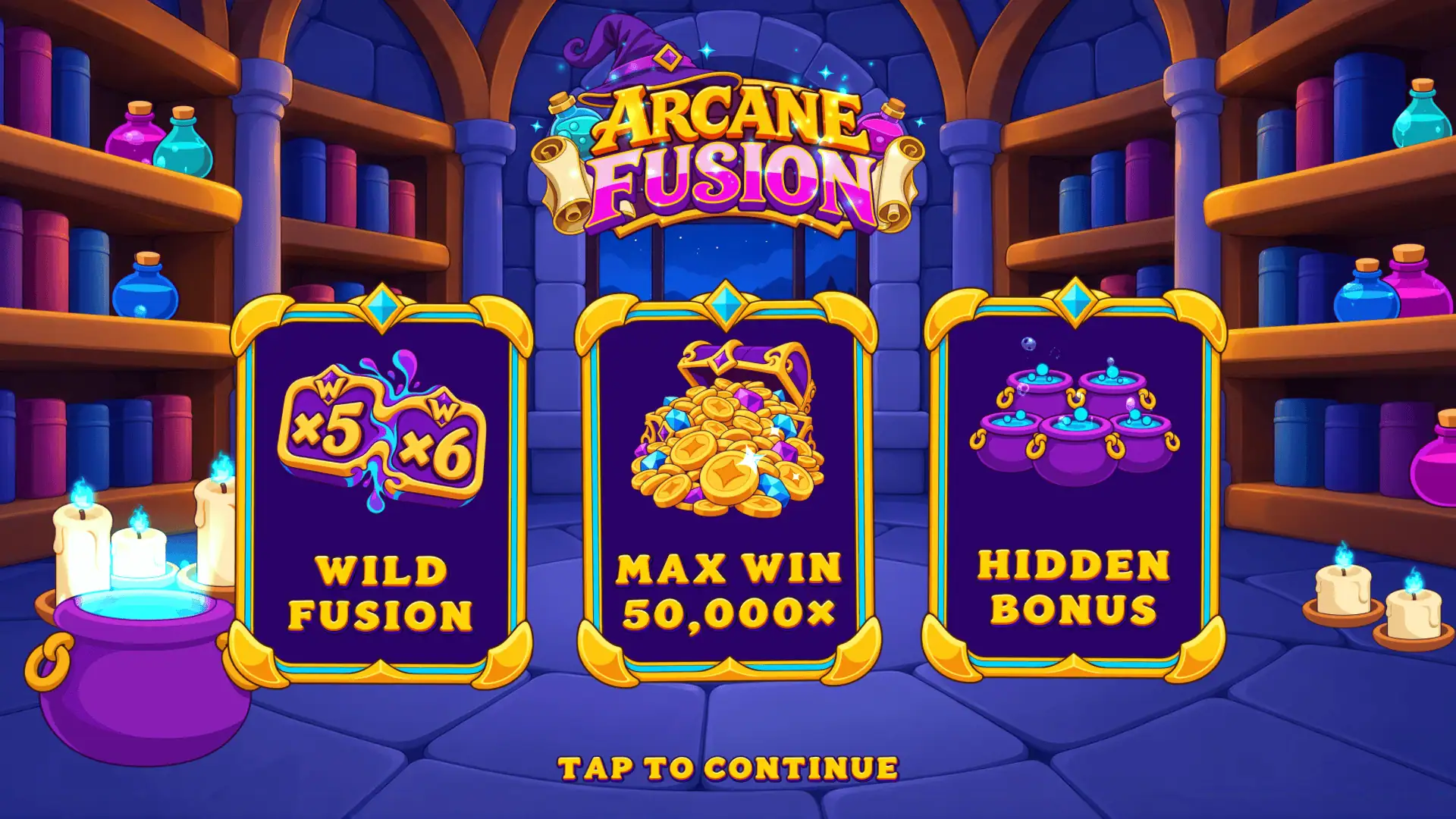 Arcane Fusion slot intro screen