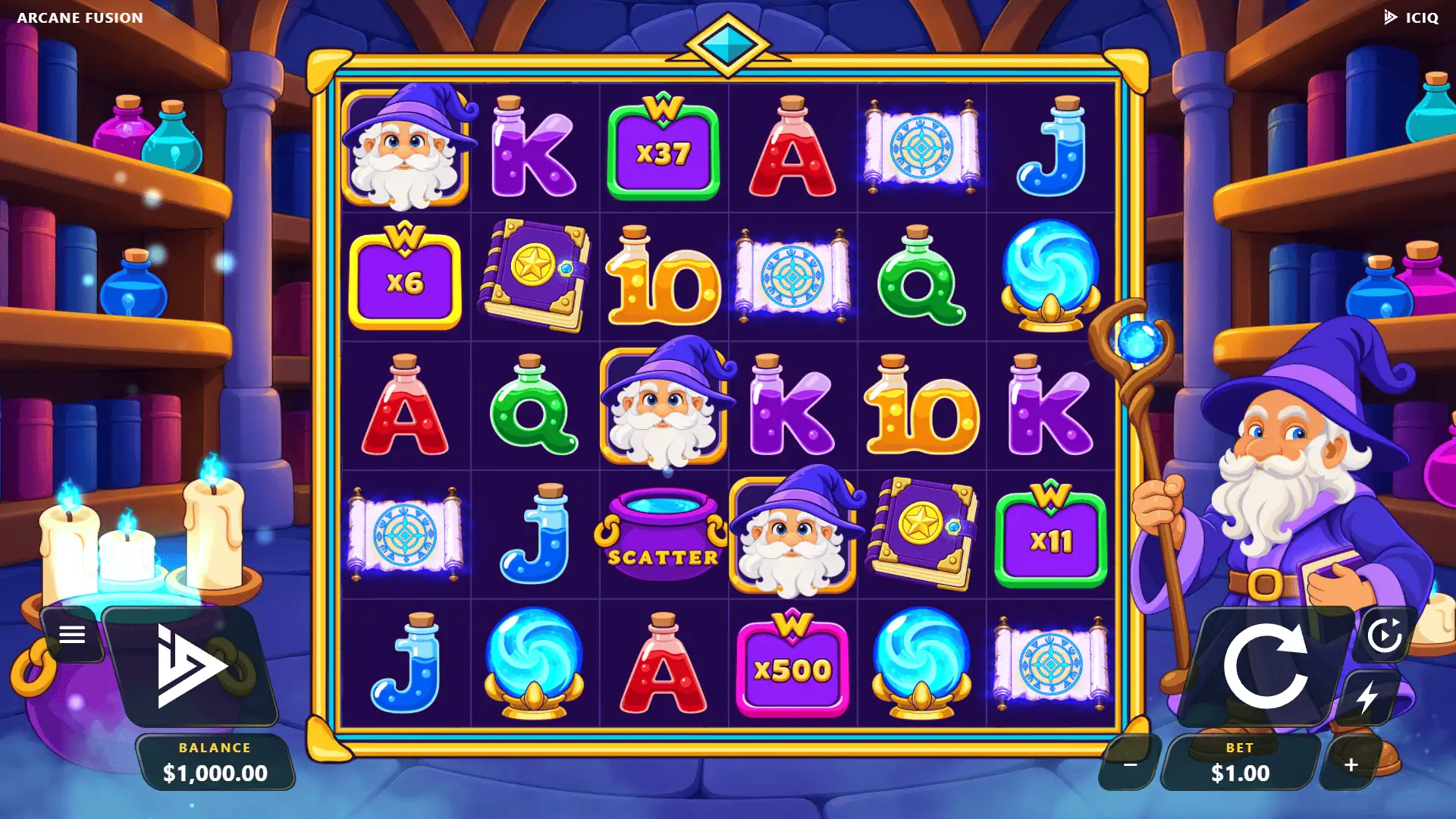 Arcane Fusion slot gameplay reels