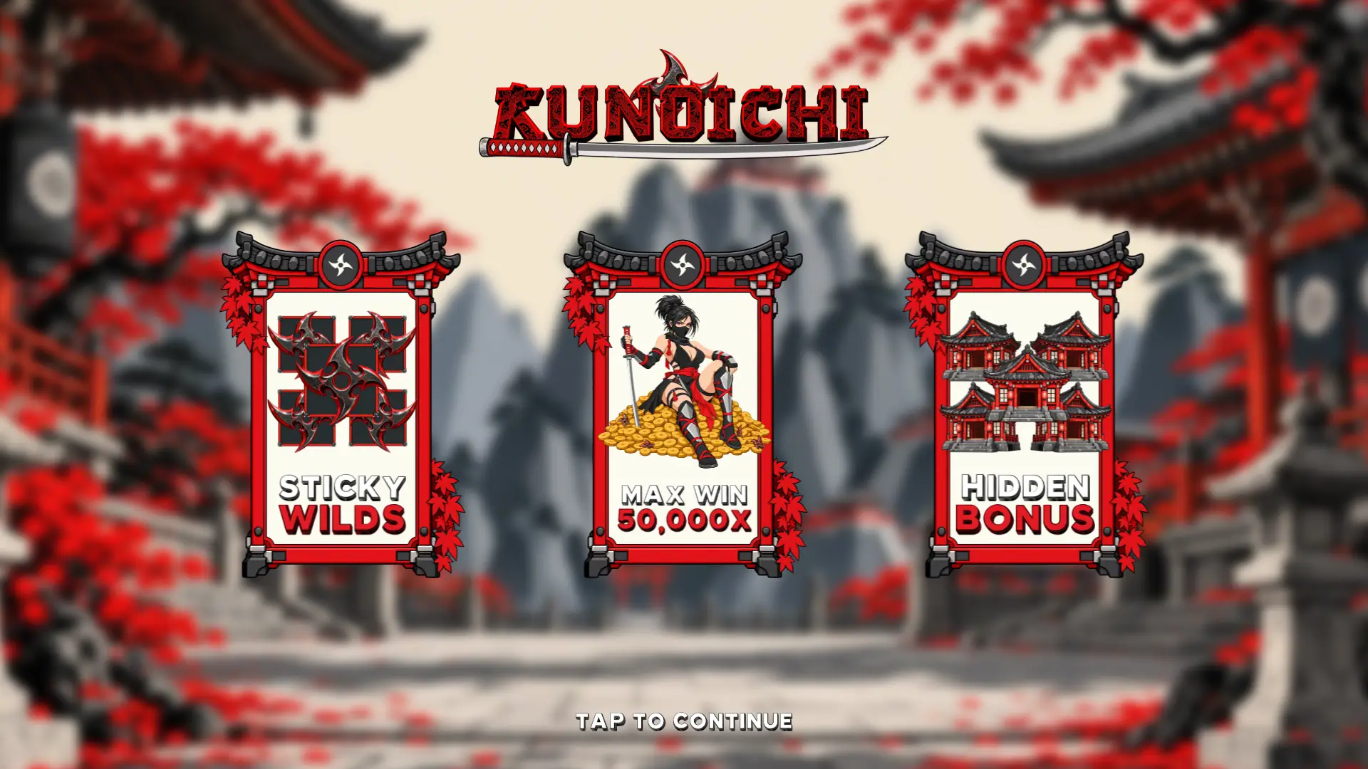 Kunoichi slot intro screen