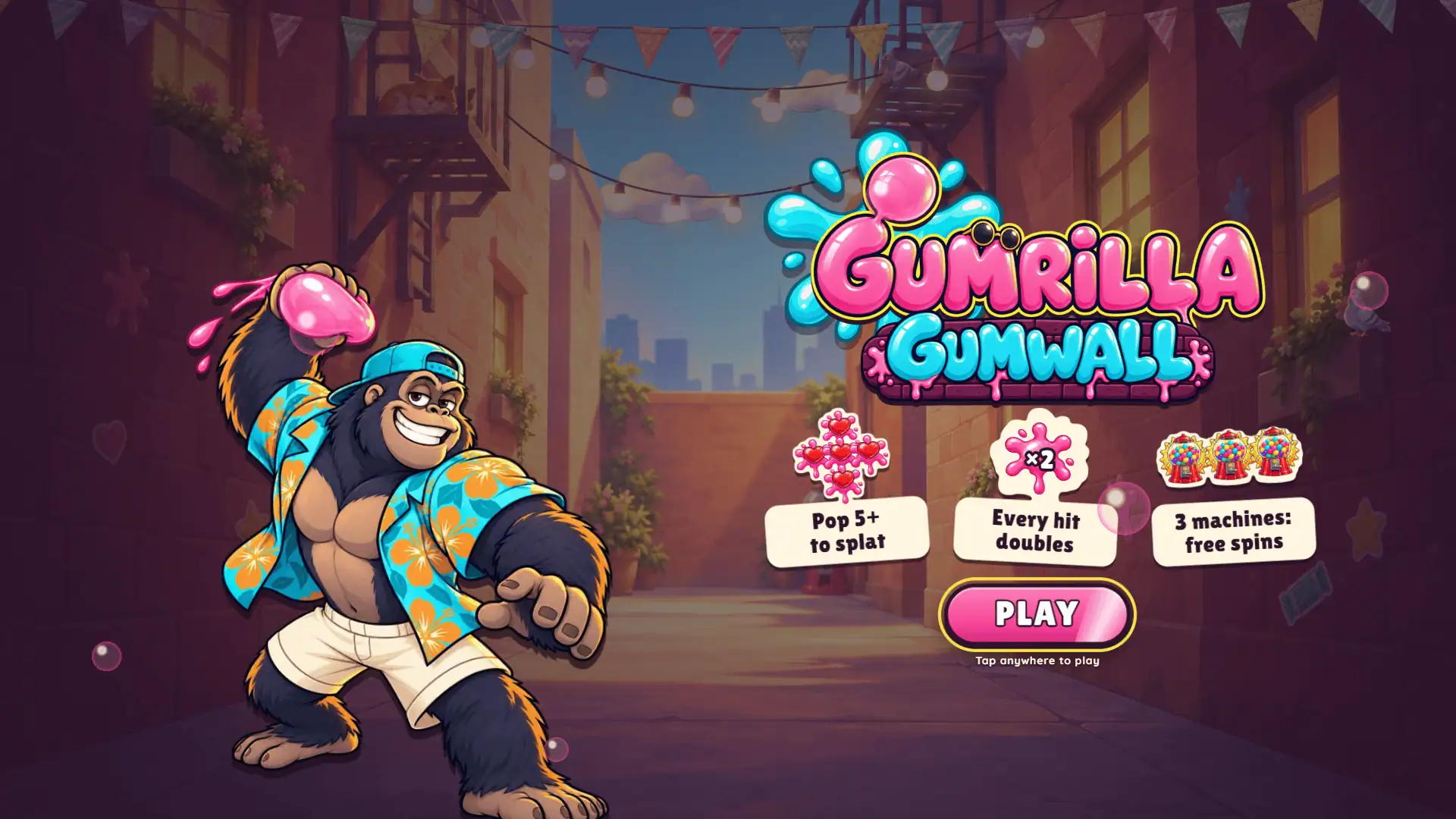 Gumrilla Gumwall slot intro screen