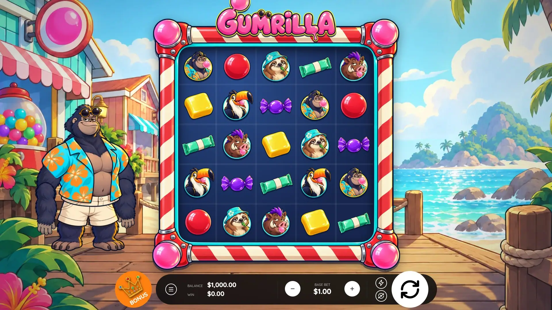 Gumrilla slot gameplay reels