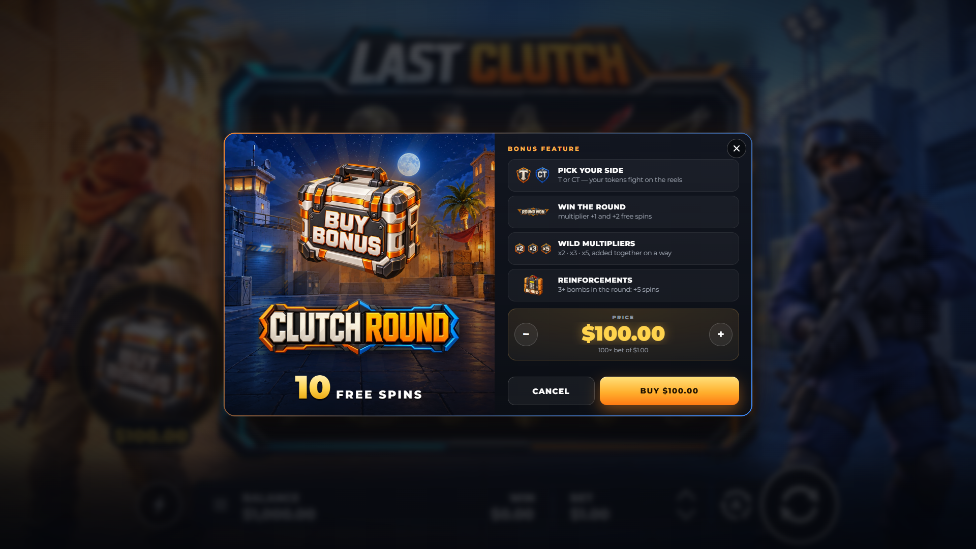 Last Clutch bonus buy menu