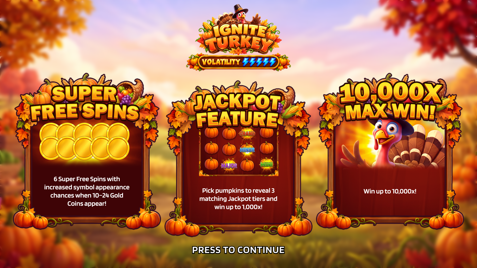 Ignite Turkey slot intro screen