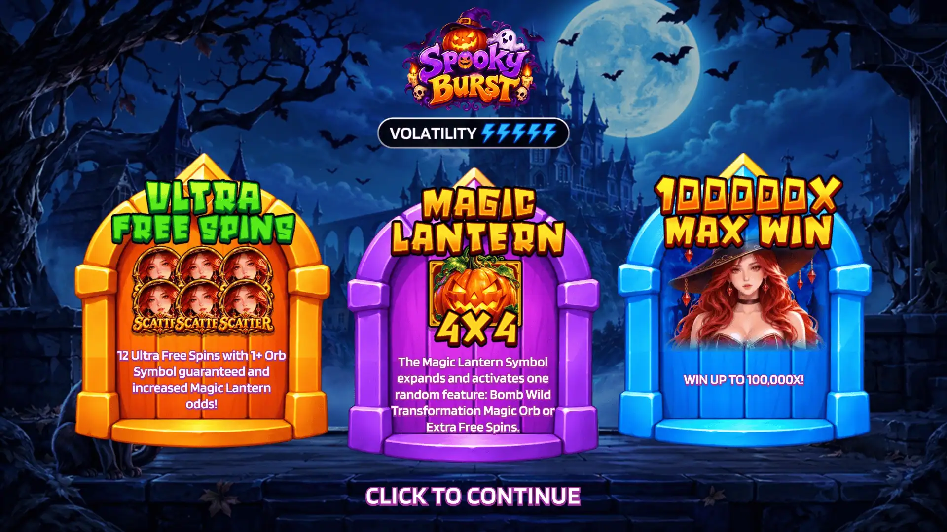 Spooky Burst slot intro screen