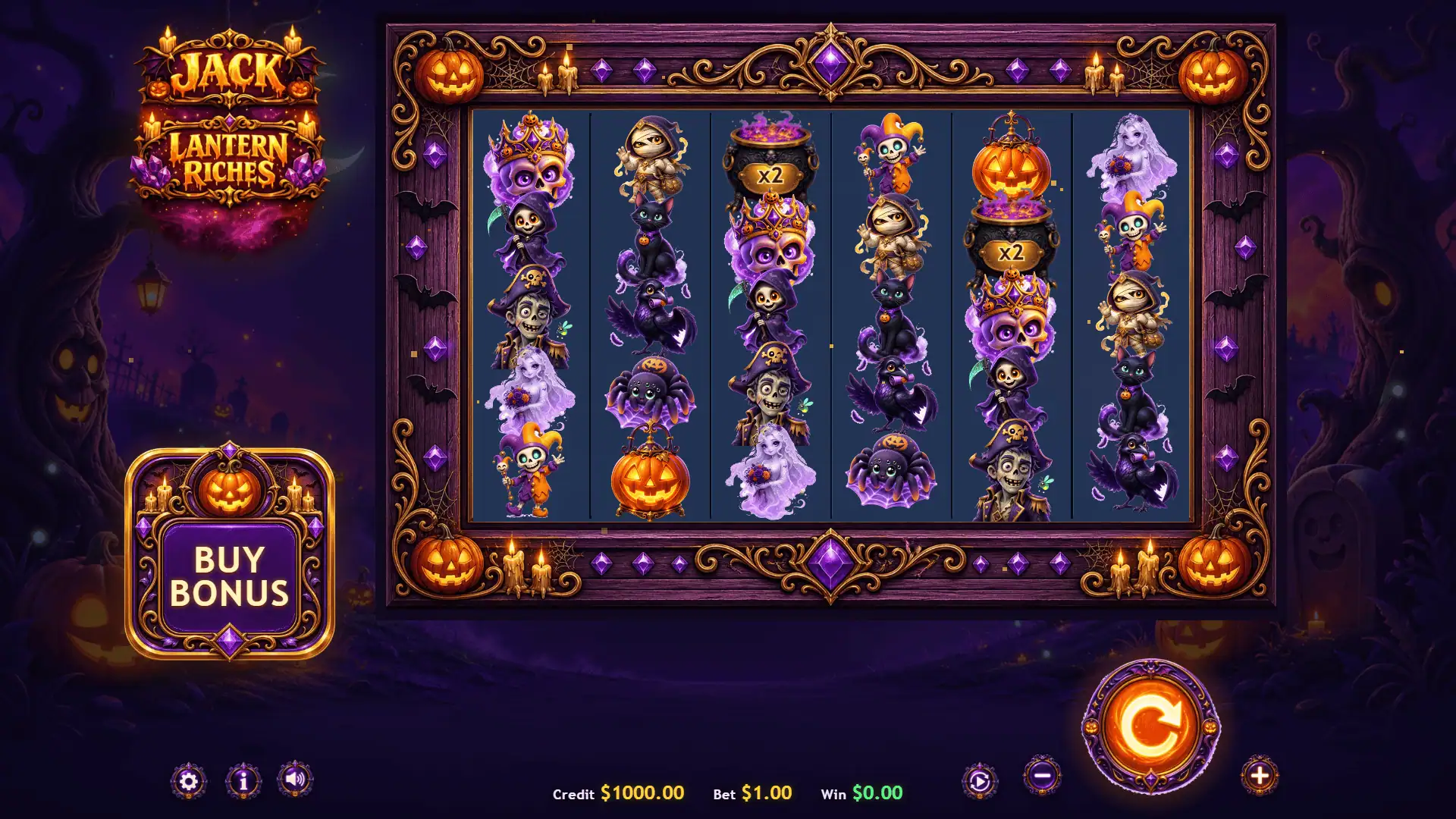 Jack Lantern Riches slot gameplay reels
