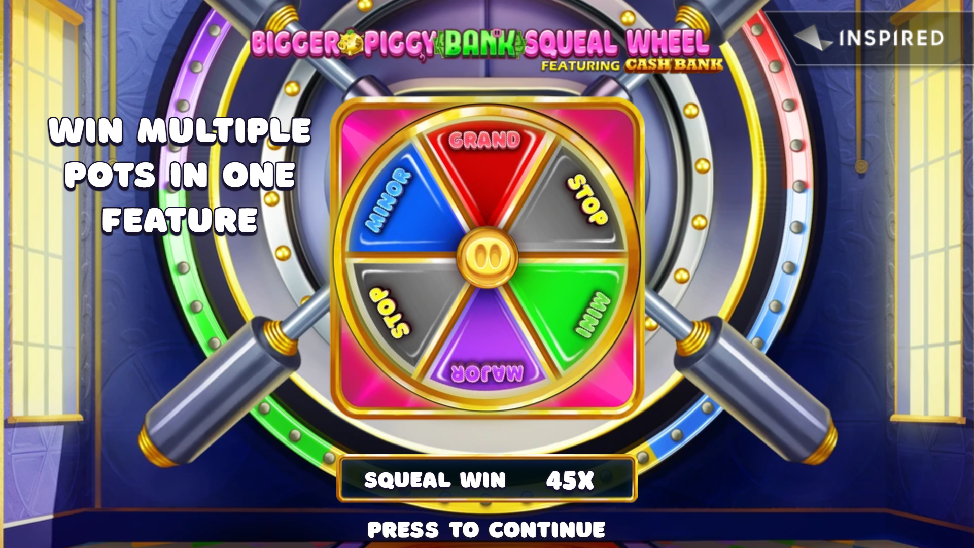 Bigger Piggy Bank Squeal Wheel slot intro screen