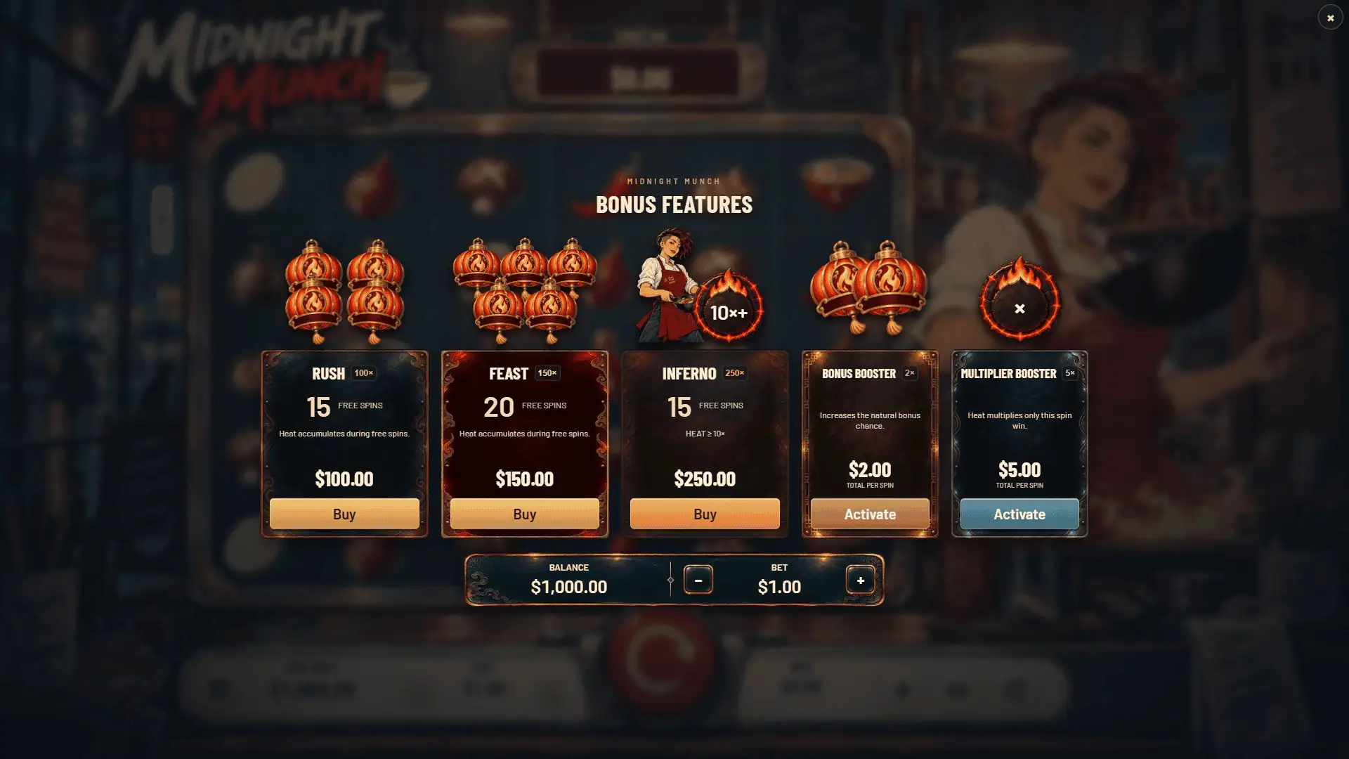 Midnight Munch bonus buy menu