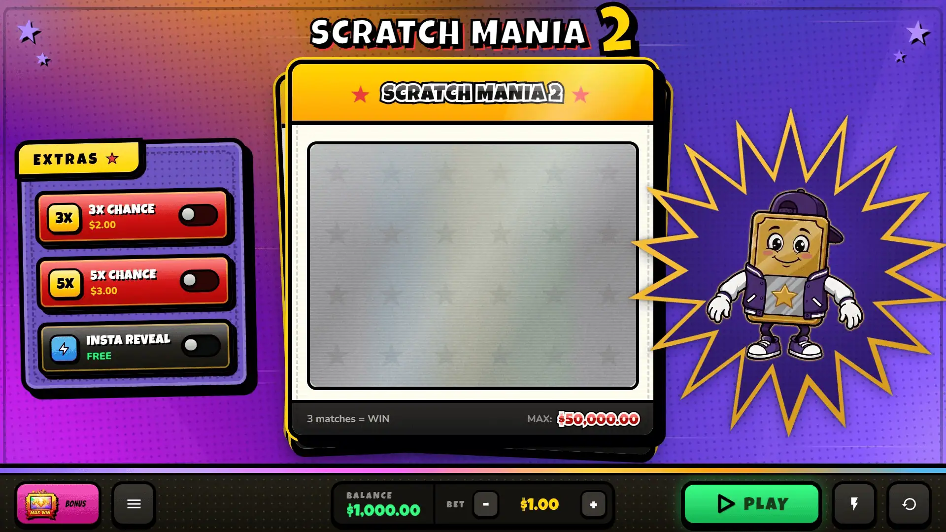 Scratch Mania 2 slot gameplay reels