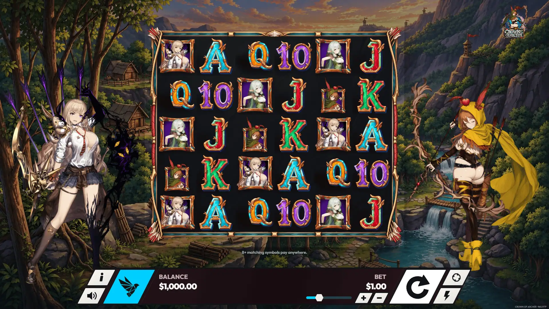 Crown of Archer slot gameplay reels