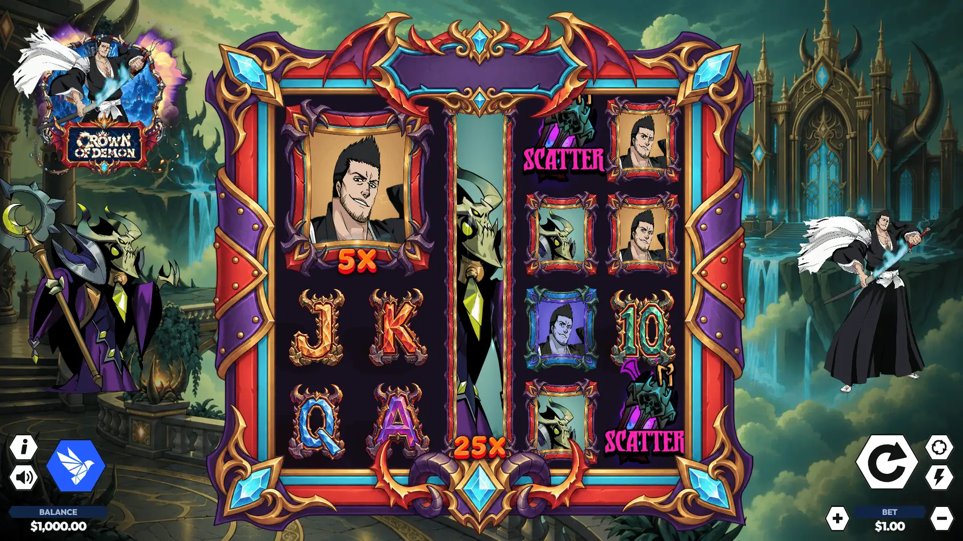 Crown of Demon slot gameplay reels