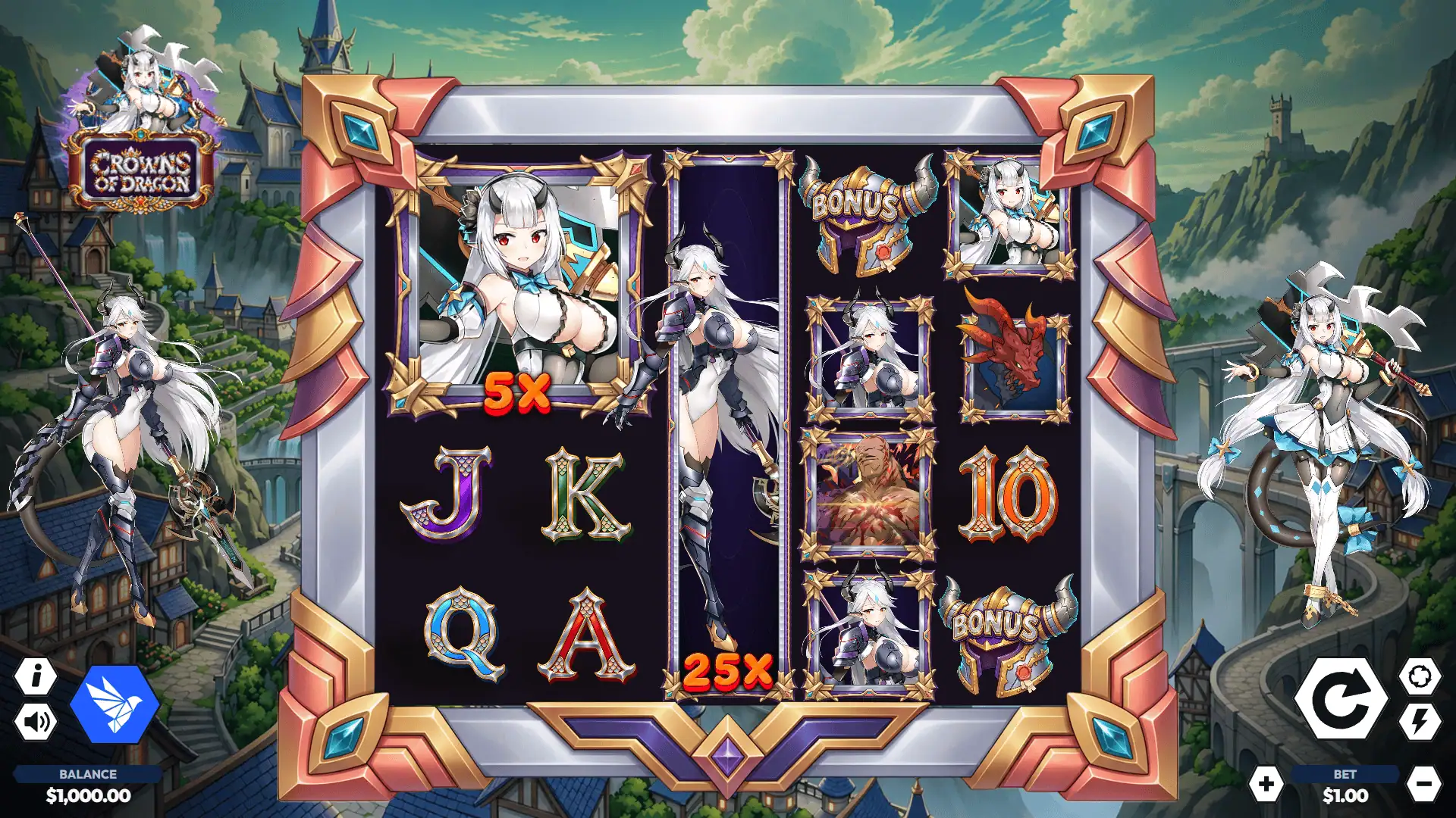 Crown of Dragons slot gameplay reels