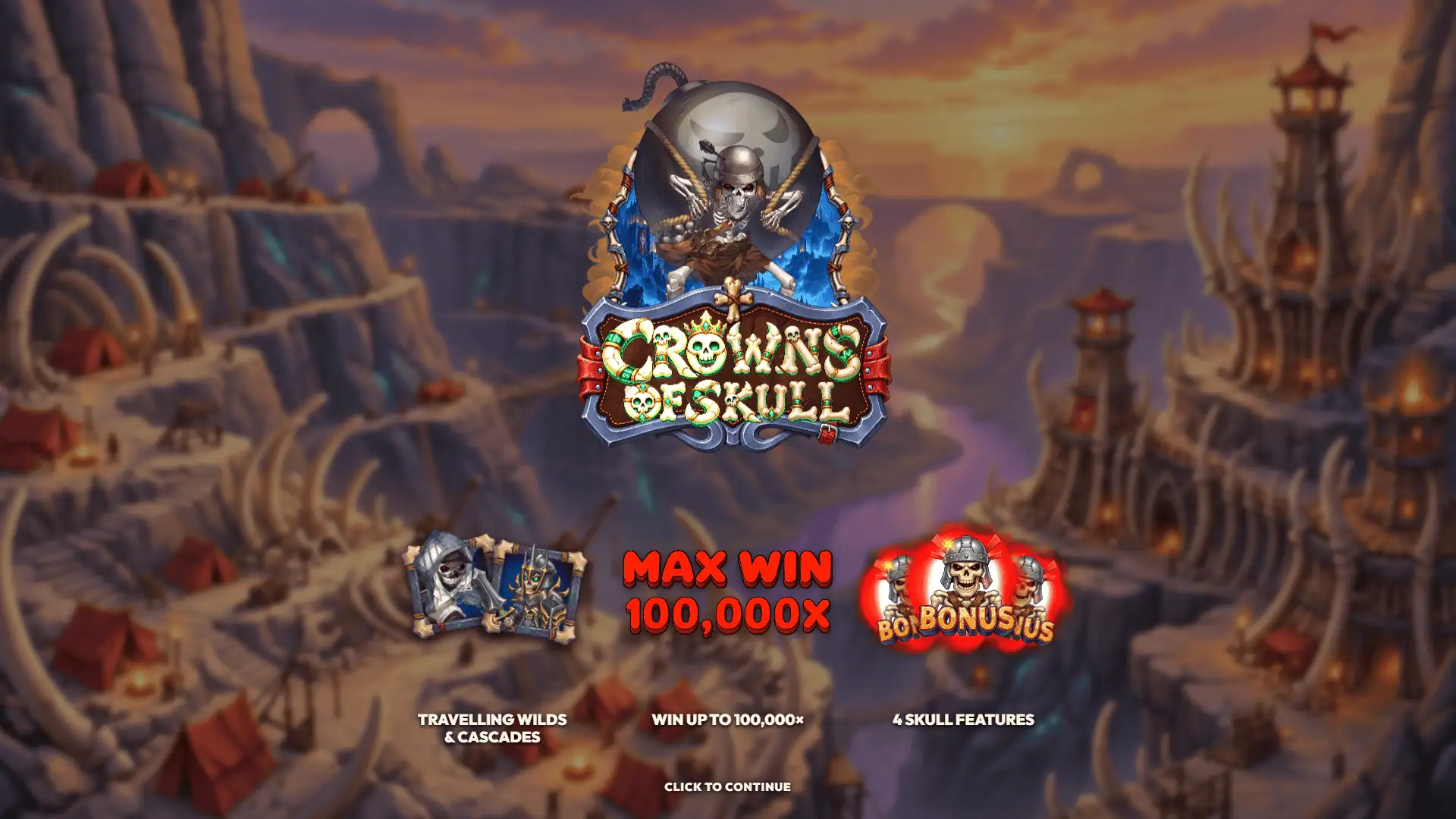 Crown of Skull slot intro screen