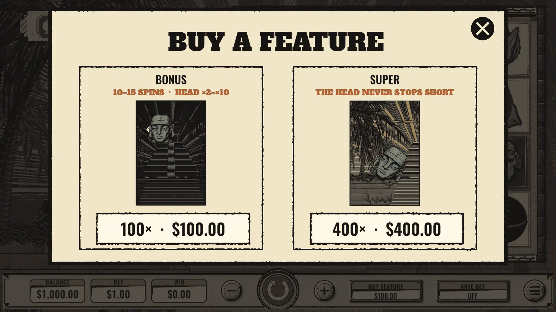 Colossal bonus buy menu