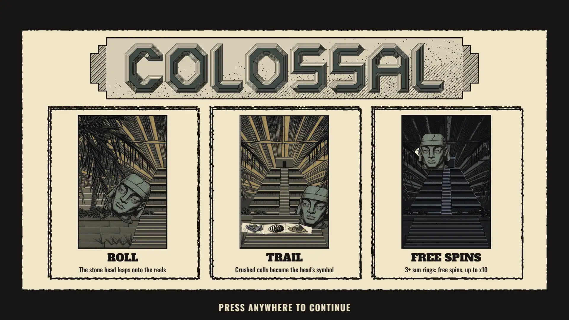 Colossal slot intro screen