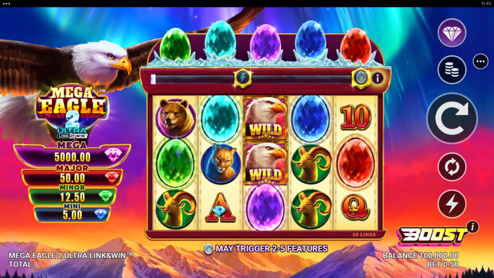 Mega Eagle 2 Ultra Link&Win slot gameplay reels
