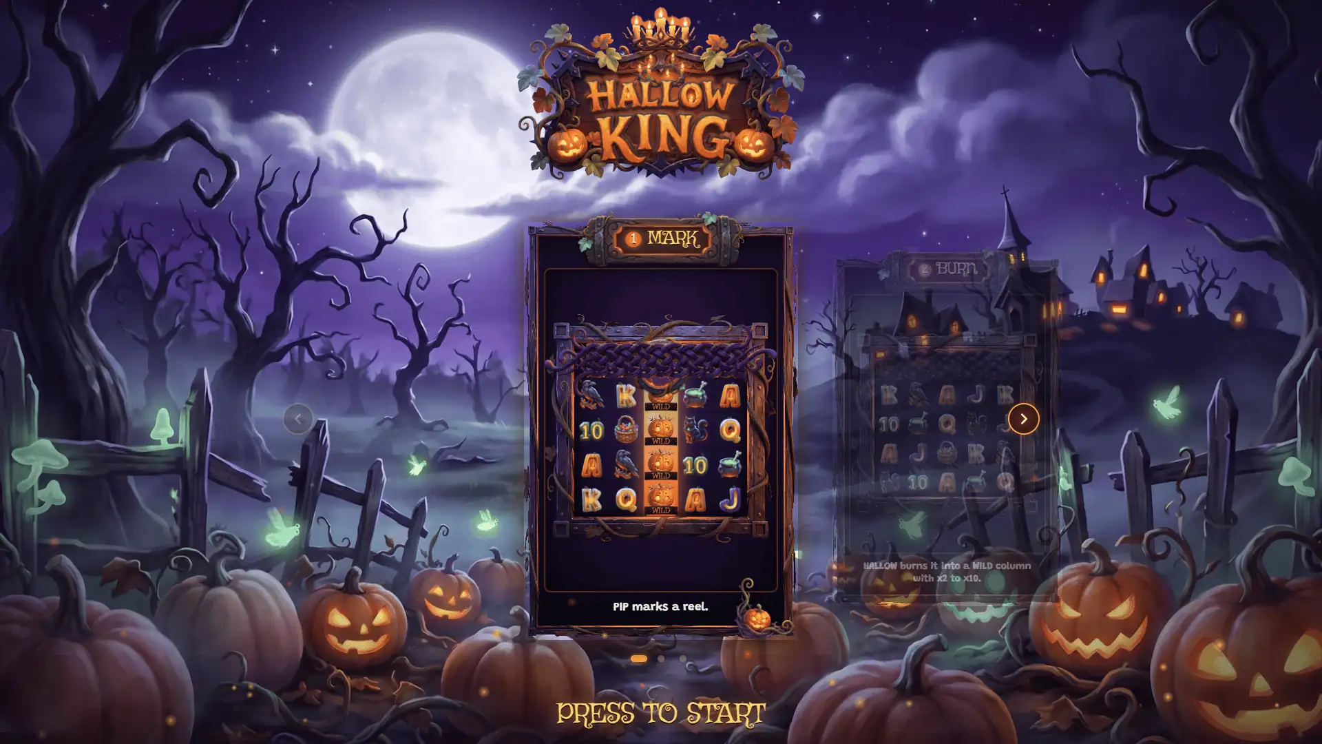 Hallow King slot intro screen