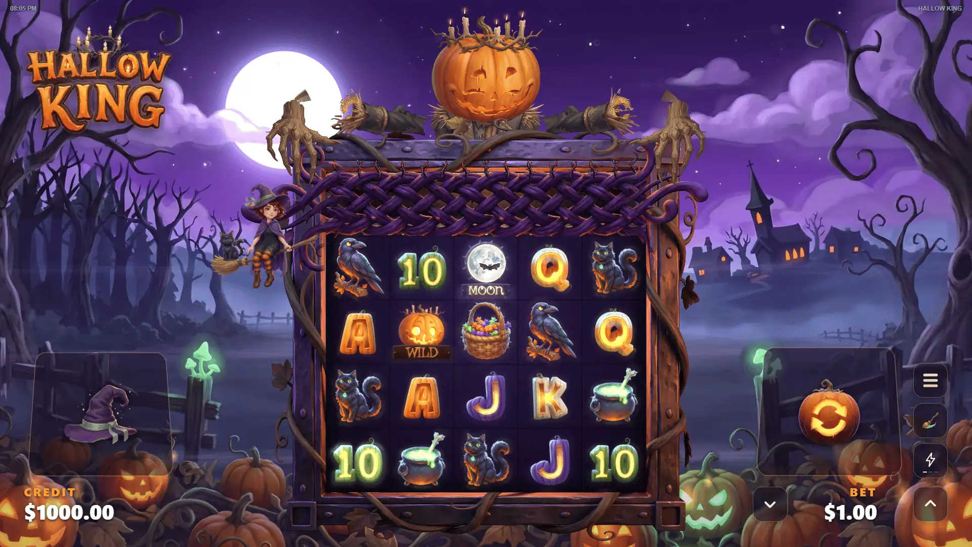 Hallow King slot gameplay reels