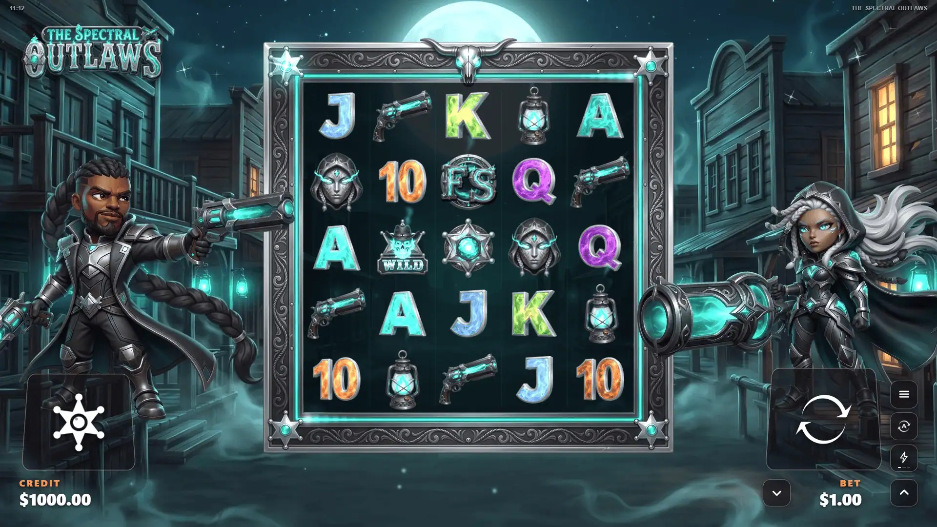 The Spectral Outlaws slot gameplay reels