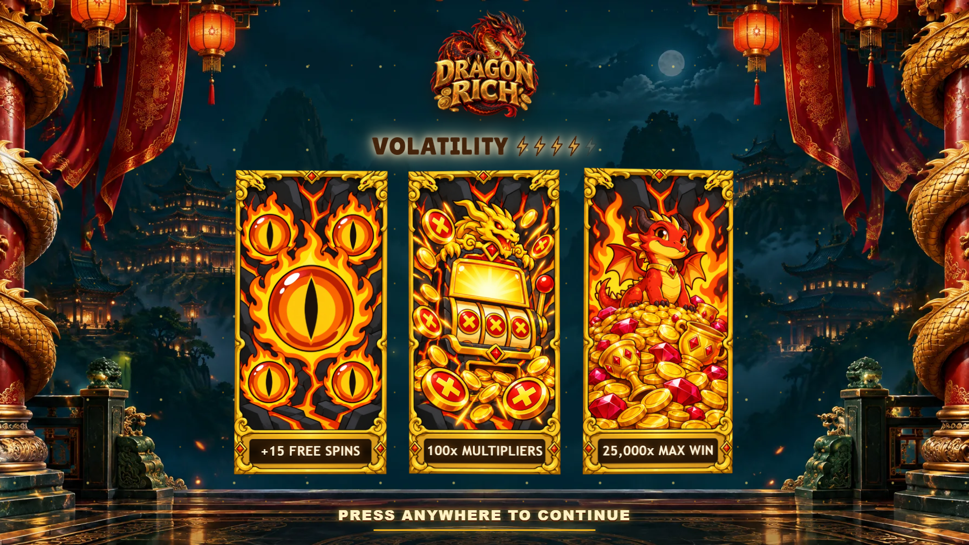 Dragon Rich slot intro screen