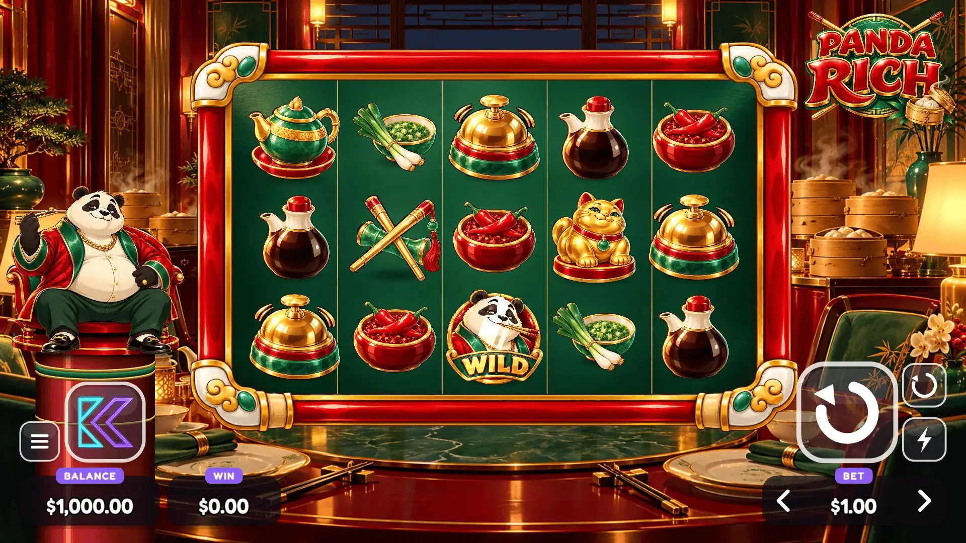 Panda Rich slot gameplay reels
