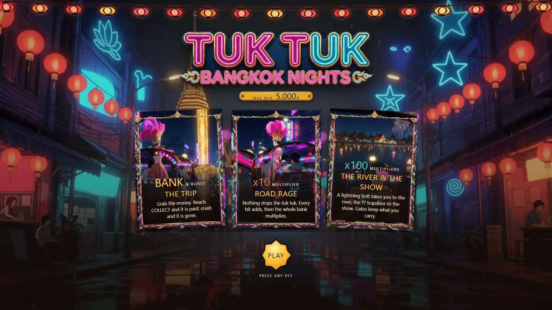Tuk Tuk: Bangkok Nights slot intro screen