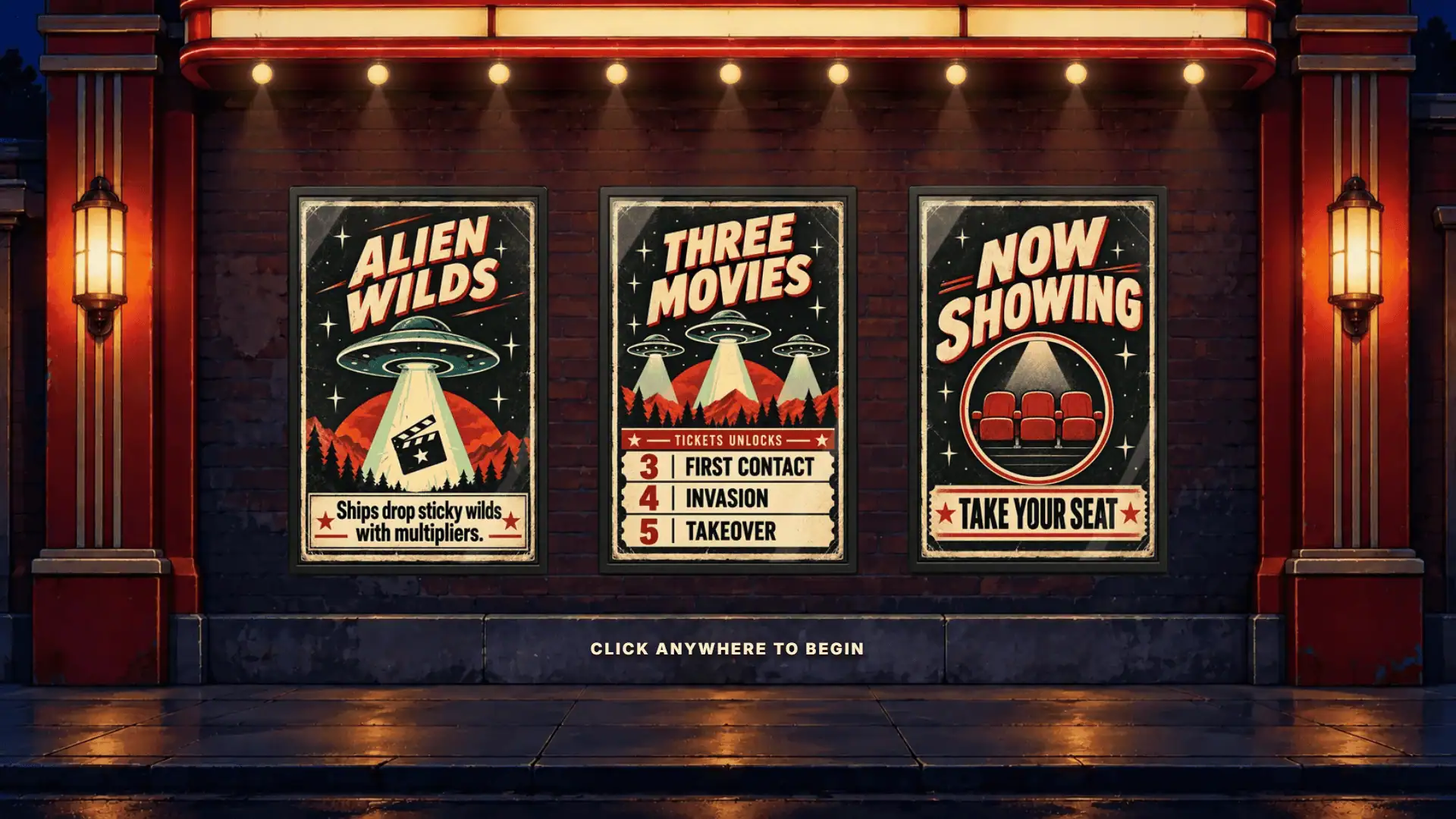 Alien Invasion slot intro screen