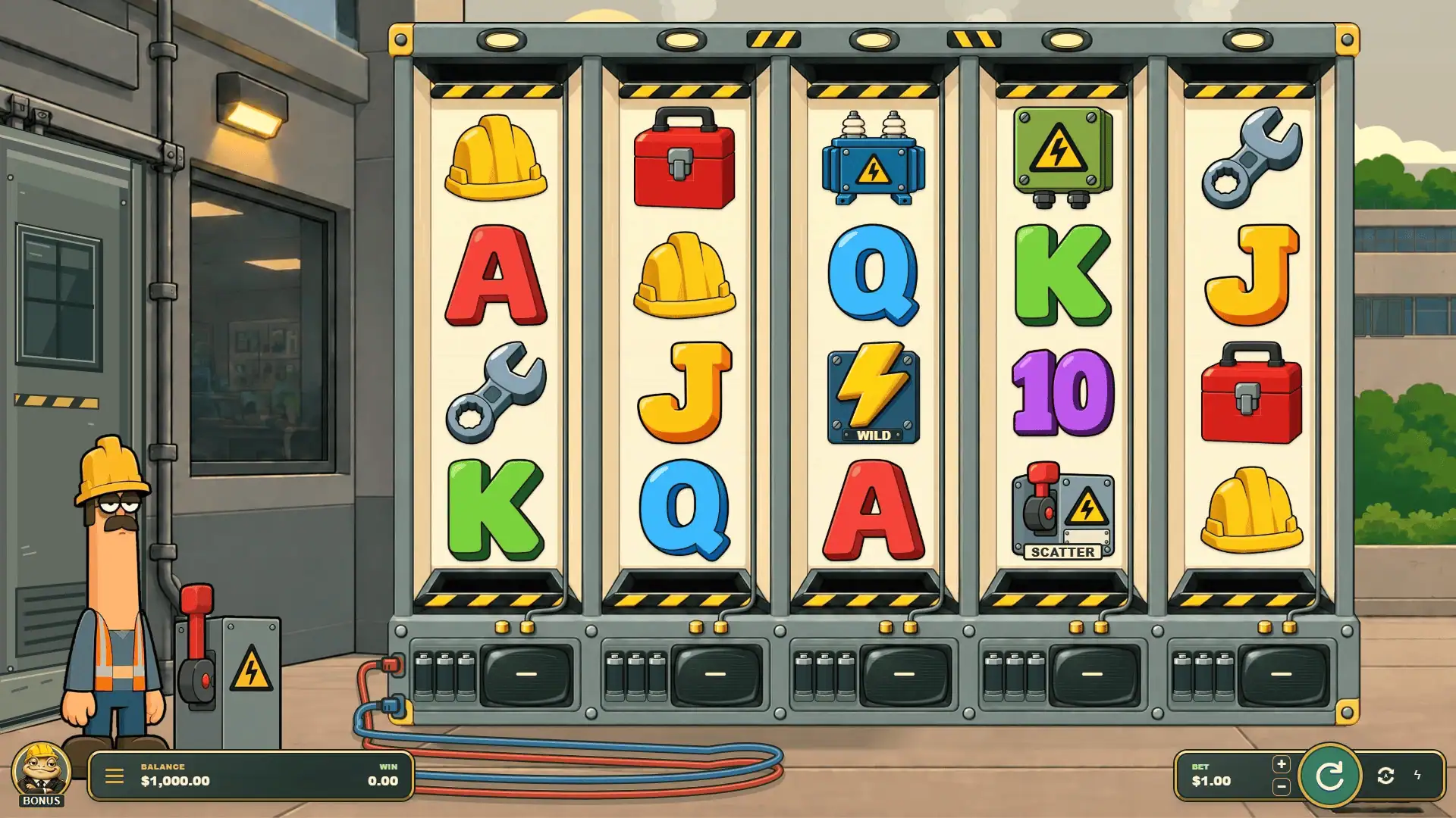 Power Plant Pete slot gameplay reels