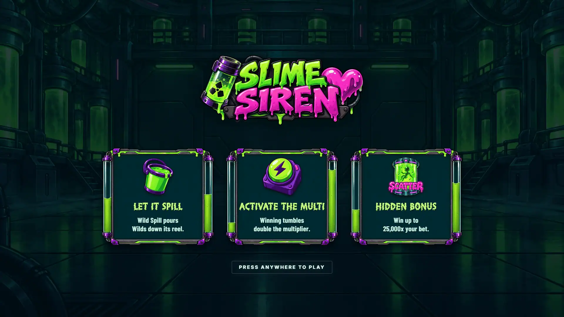 Slime Siren slot intro screen