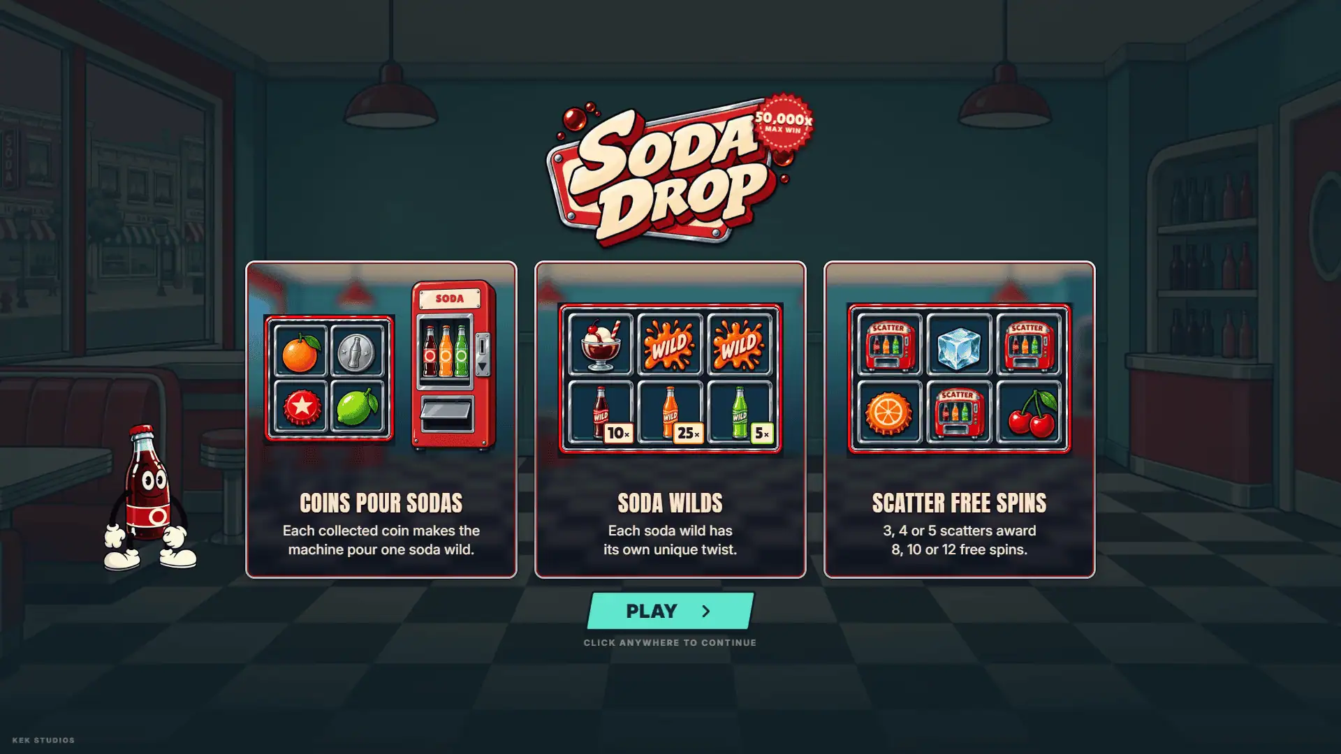 Soda Drop slot intro screen