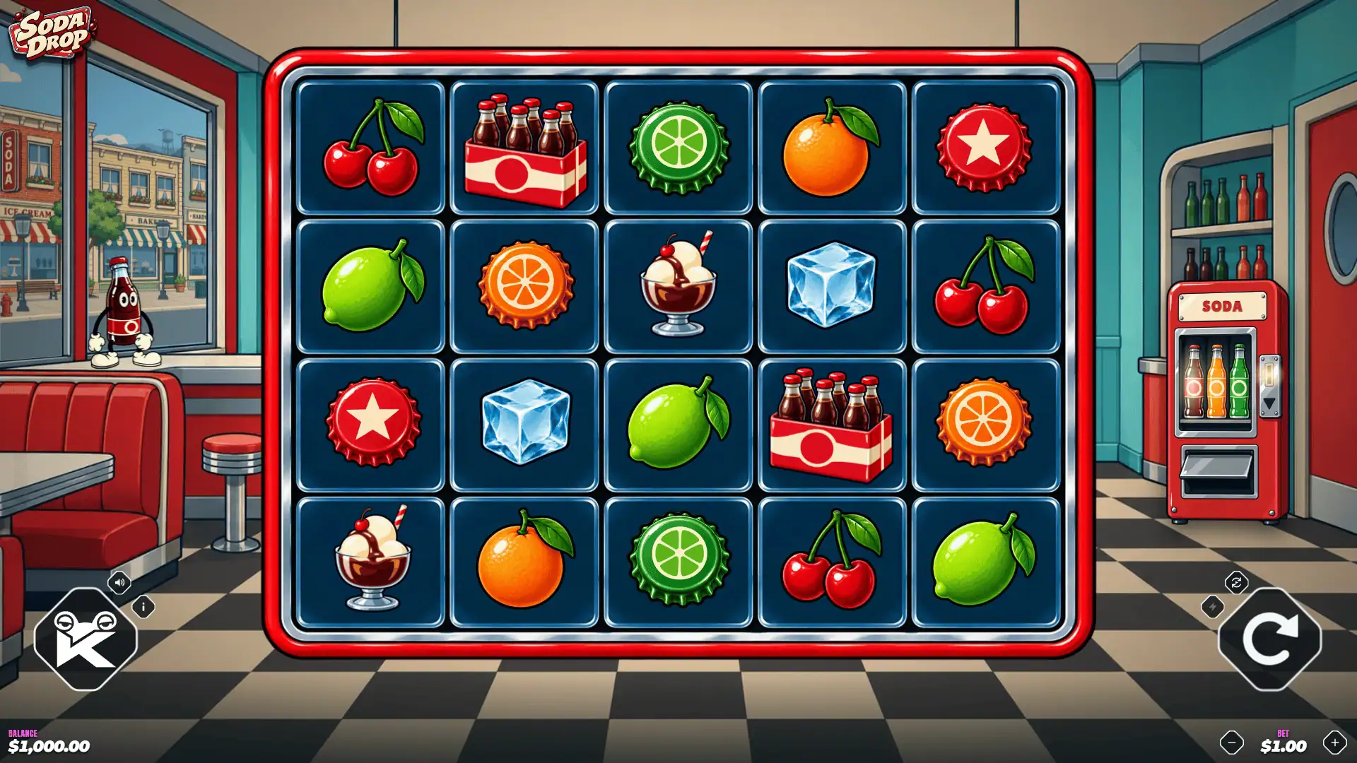 Soda Drop slot gameplay reels