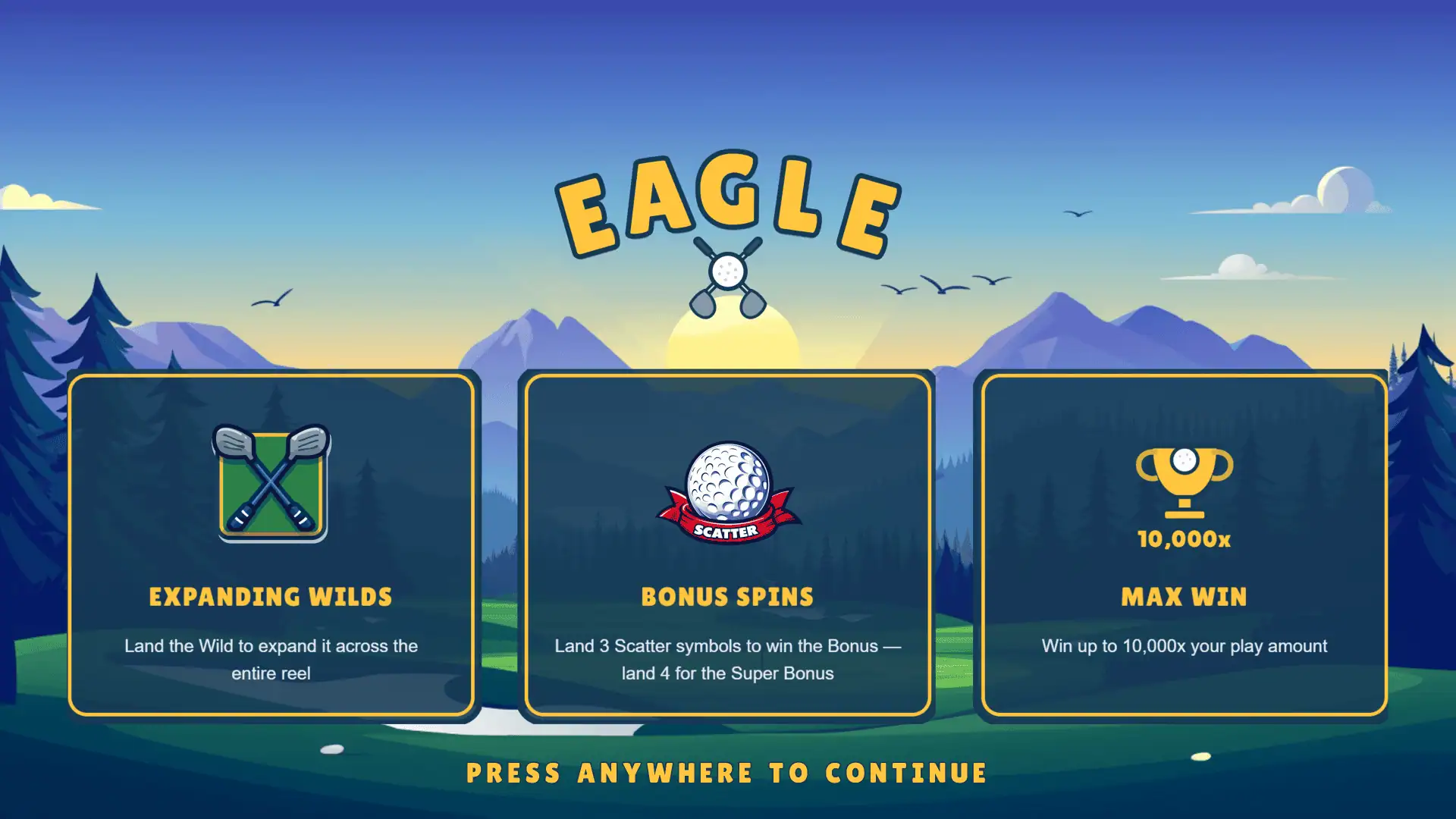Eagle slot intro screen