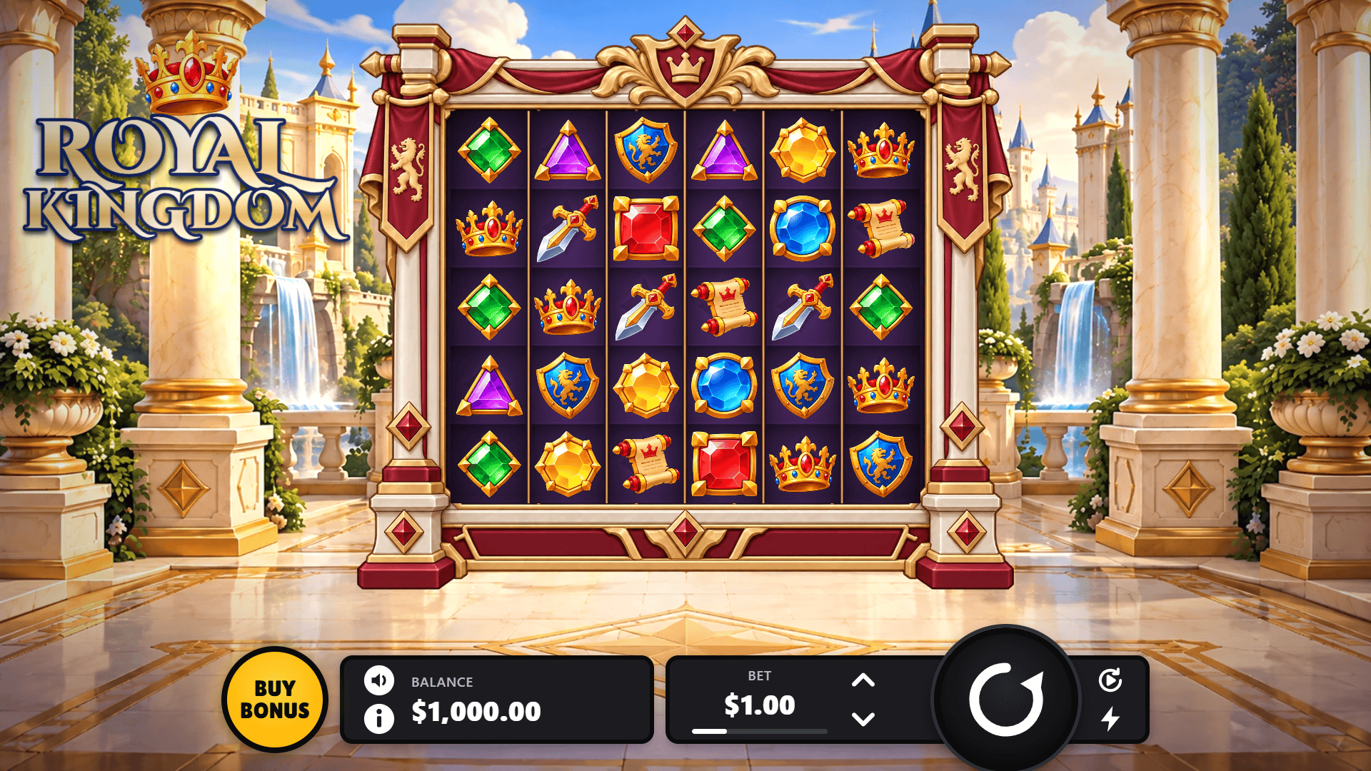 Royal Kingdom slot gameplay reels